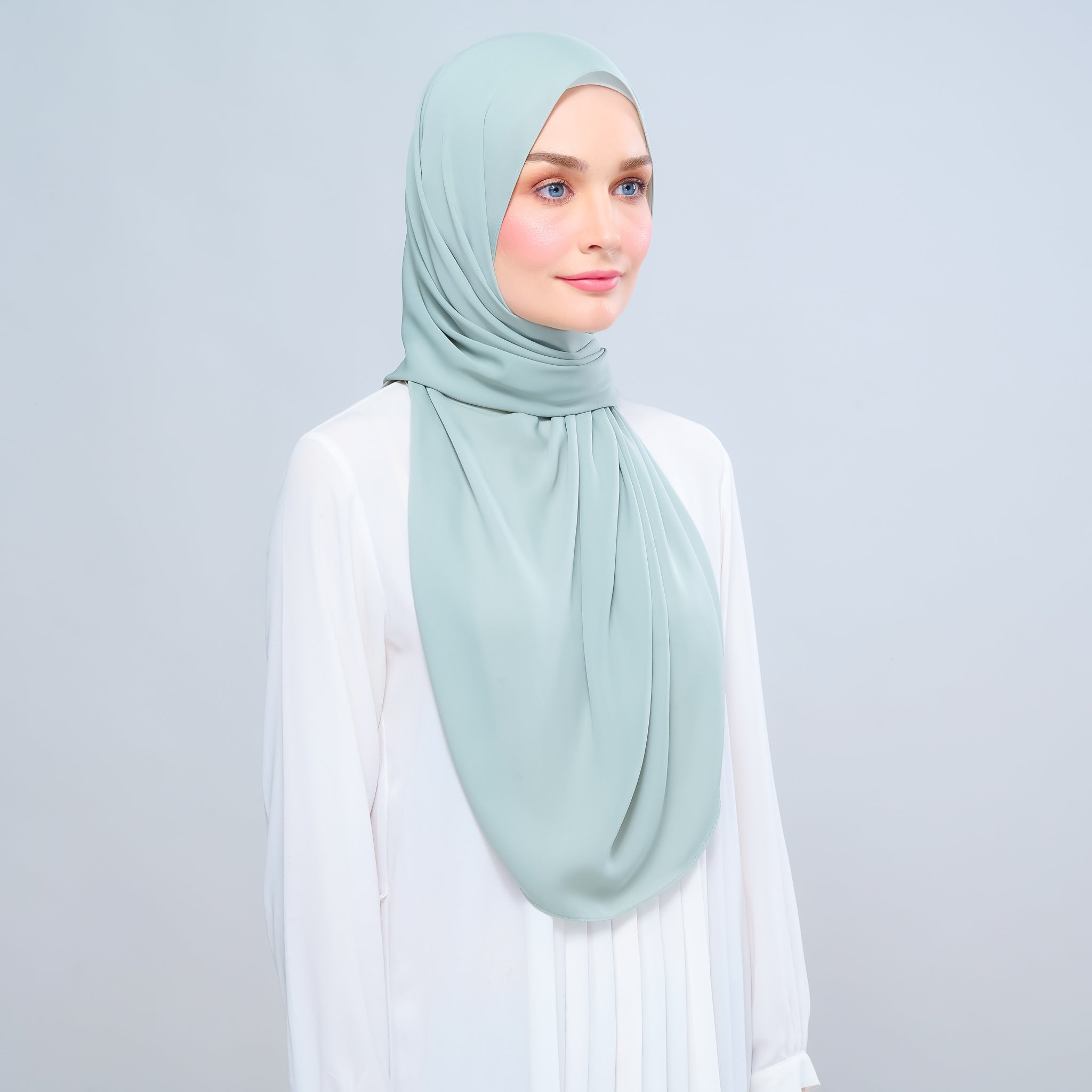Instant Tag 'n Go Chiffon Silk Shawl - Dusty Green