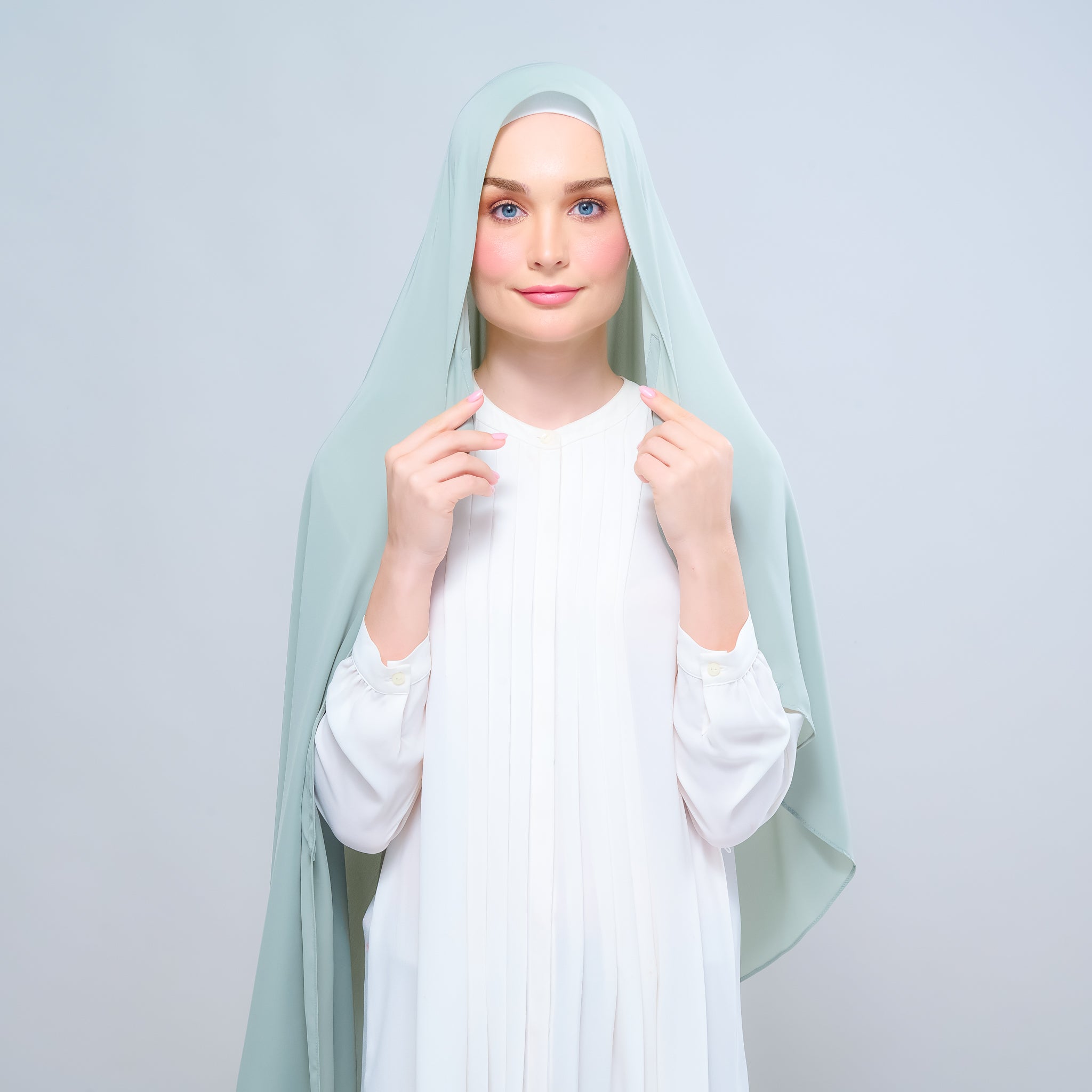 Instant Tag 'n Go Chiffon Silk Shawl - Dusty Green