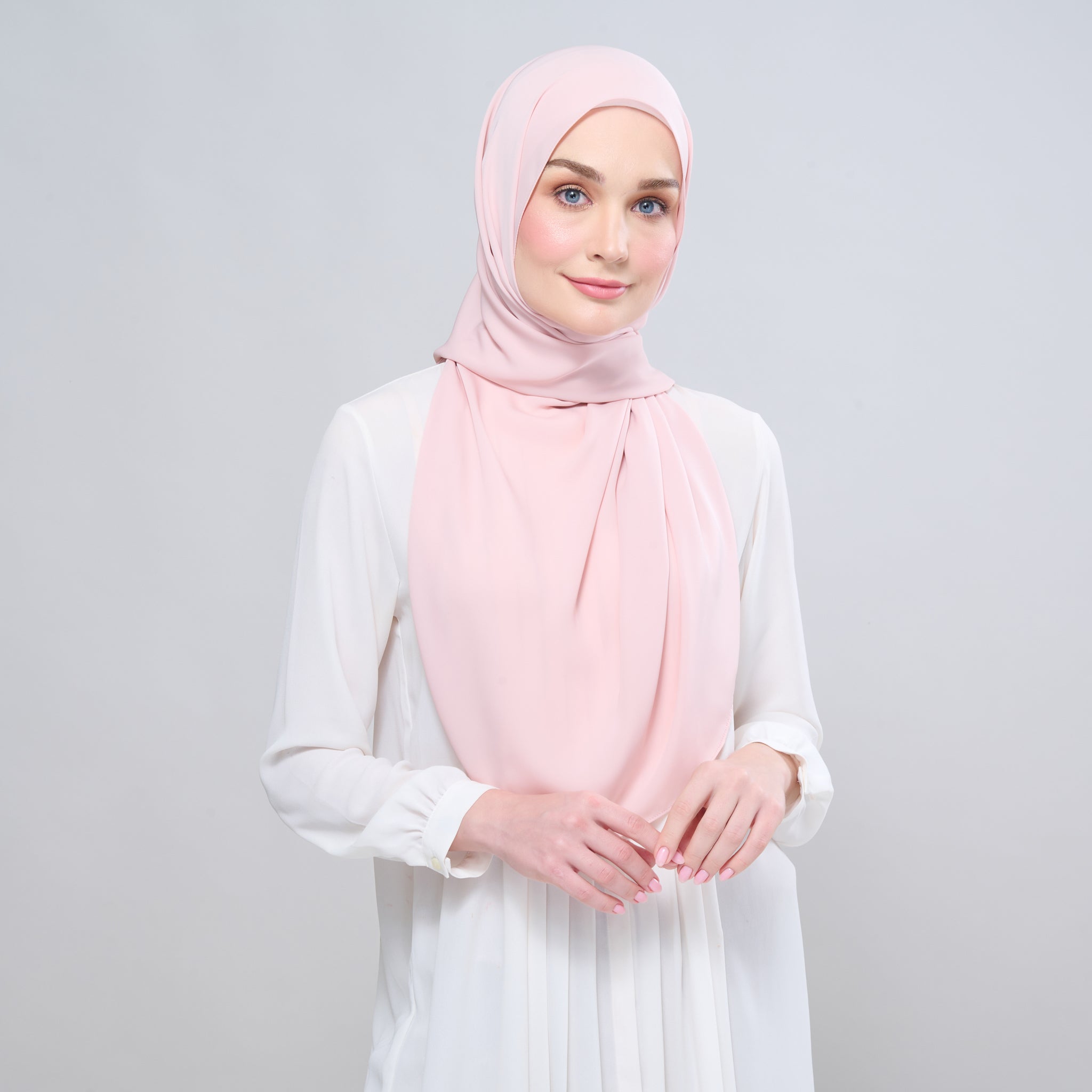 Instant Tag 'n Go Chiffon Silk Shawl - Dusty Rose