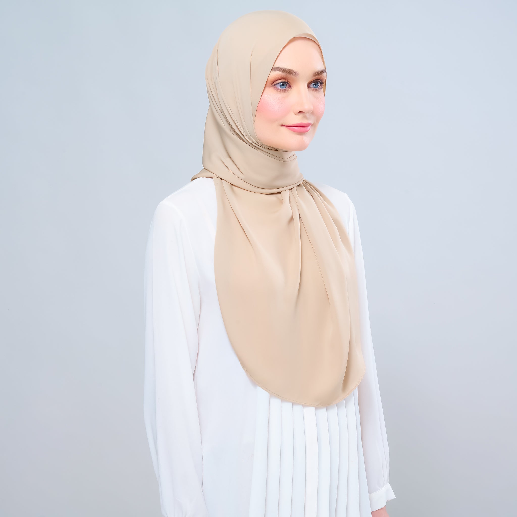 Instant Tag 'n Go Chiffon Silk Shawl - Latte