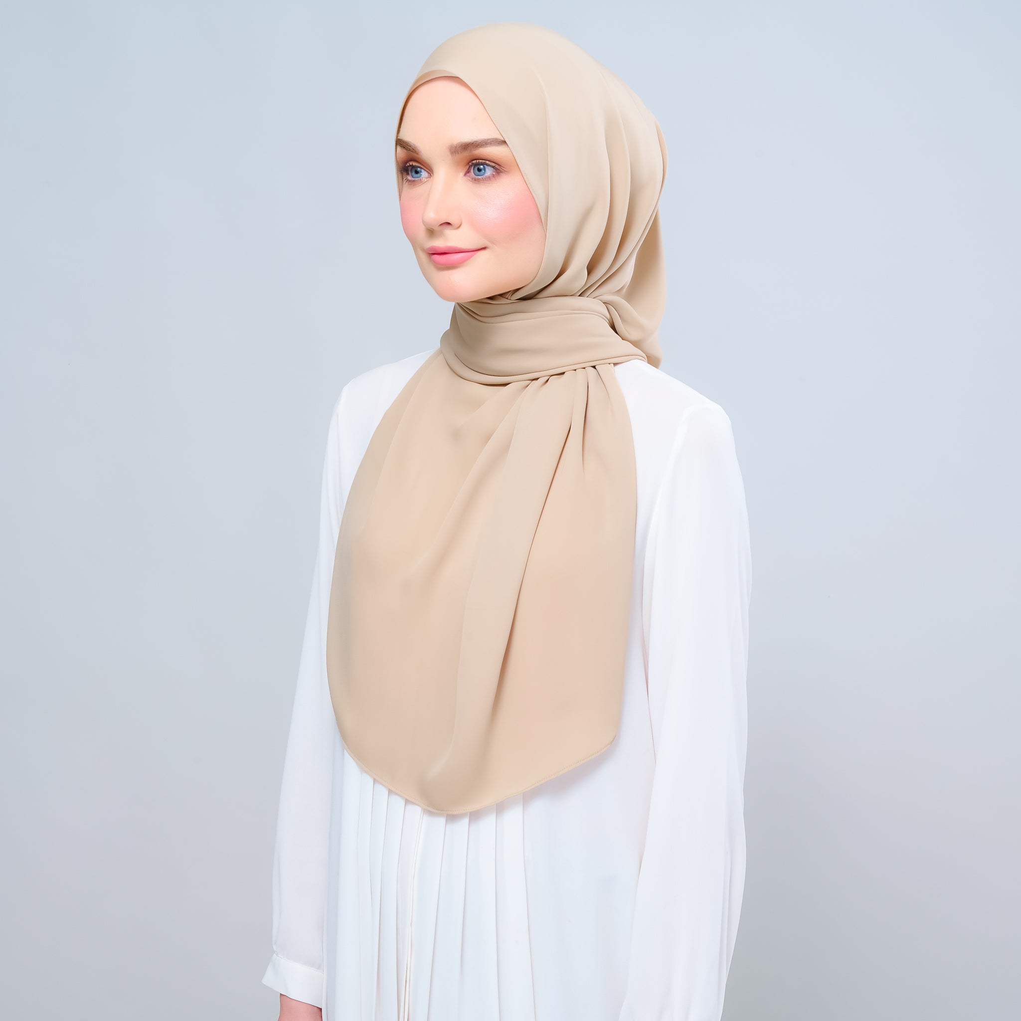 Instant Tag 'n Go Chiffon Silk Shawl - Latte