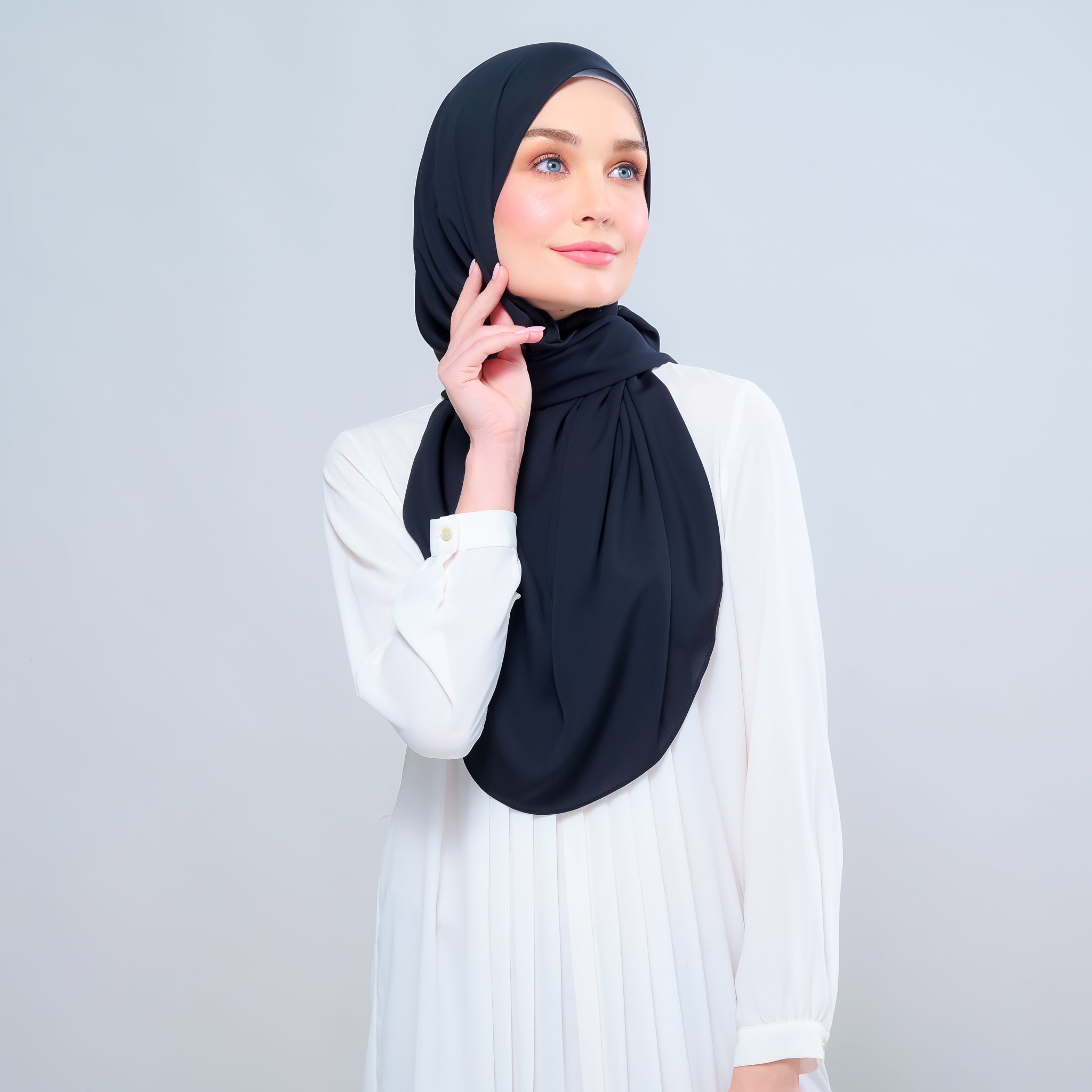 Instant Tag 'n Go Chiffon Silk Shawl - Pitch Black
