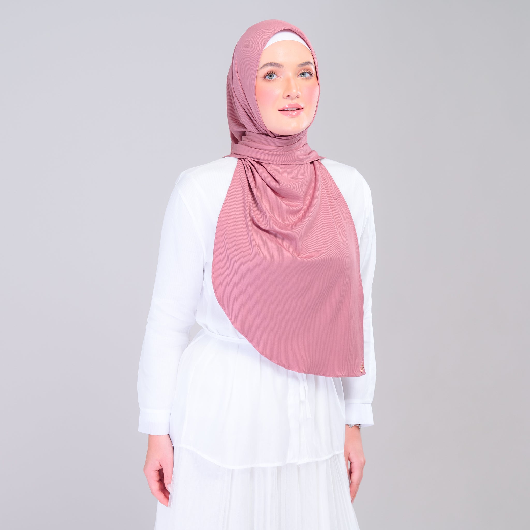 Instant Tag 'n Go Ribbed Jersey Shawl - Dusty Berry
