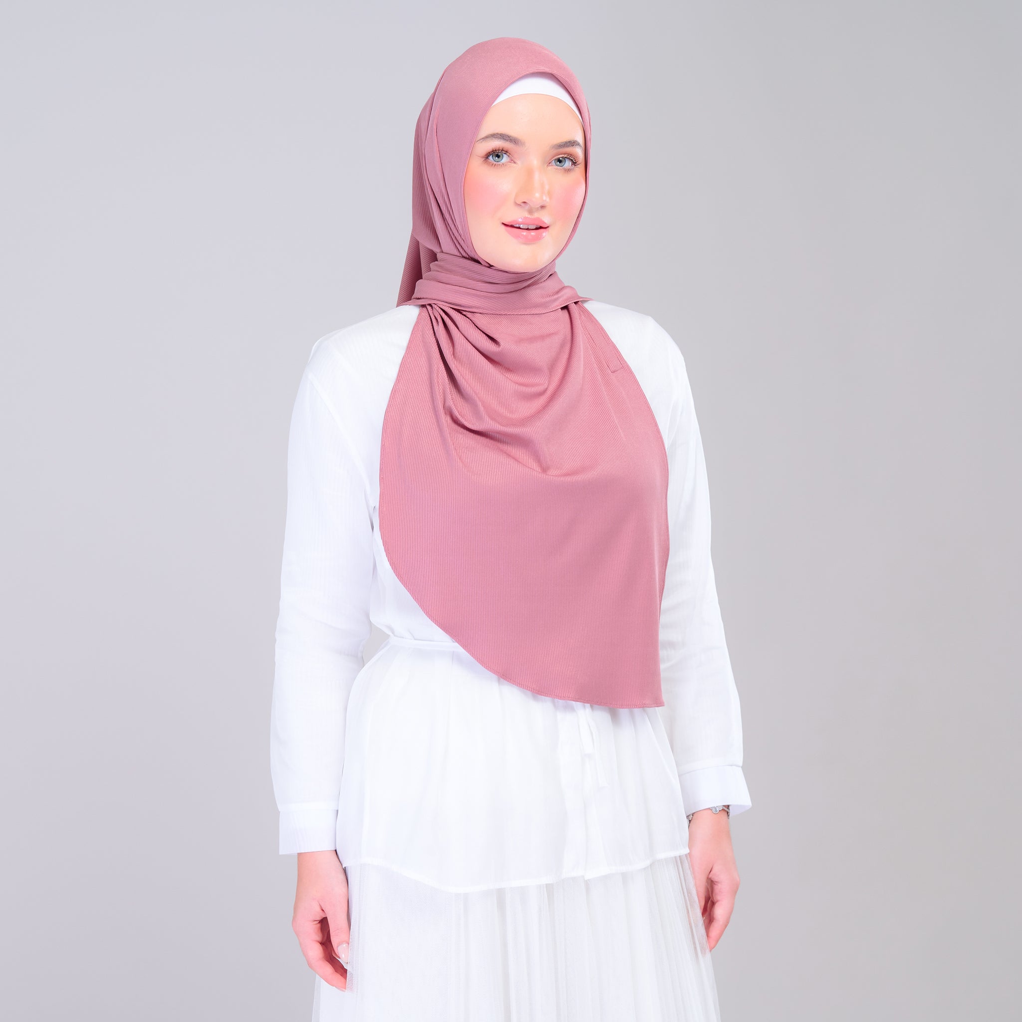 Instant Tag 'n Go Ribbed Jersey Shawl - Dusty Berry