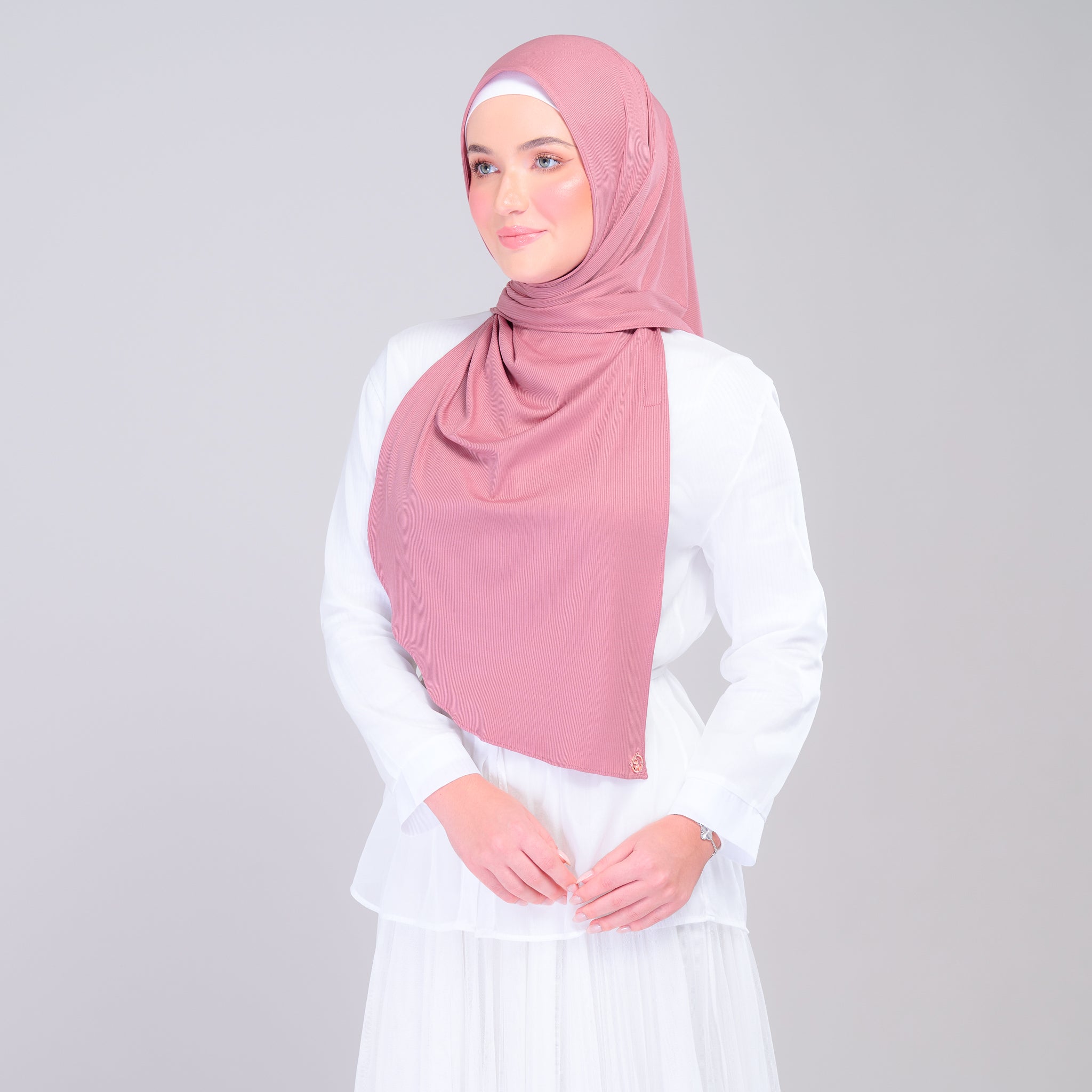 Instant Tag 'n Go Ribbed Jersey Shawl - Dusty Berry