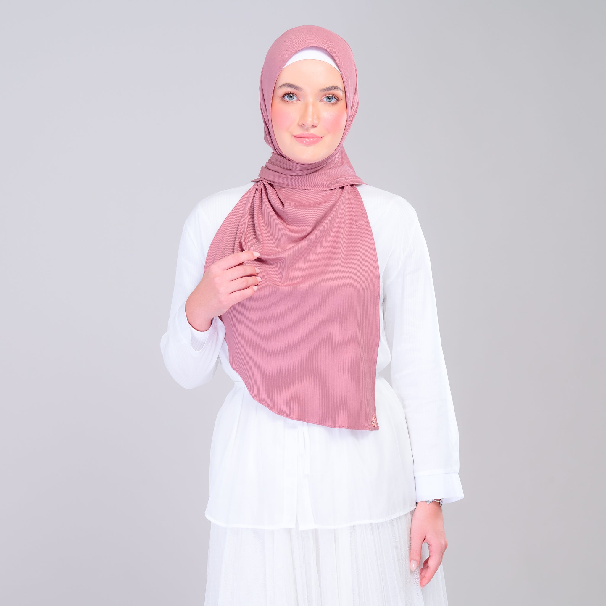Instant Tag 'n Go Ribbed Jersey Shawl - Dusty Berry