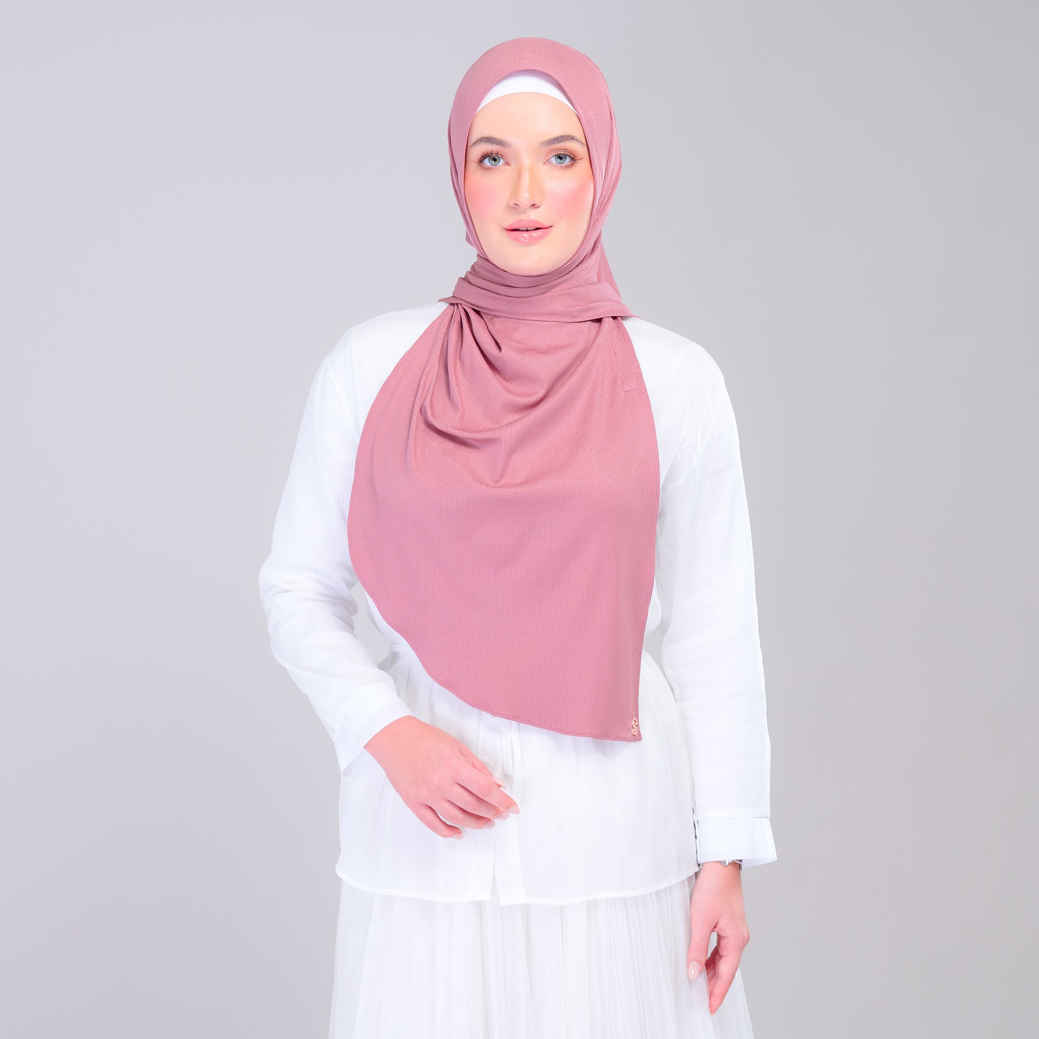 Instant Tag 'n Go Ribbed Jersey Shawl - Dusty Berry