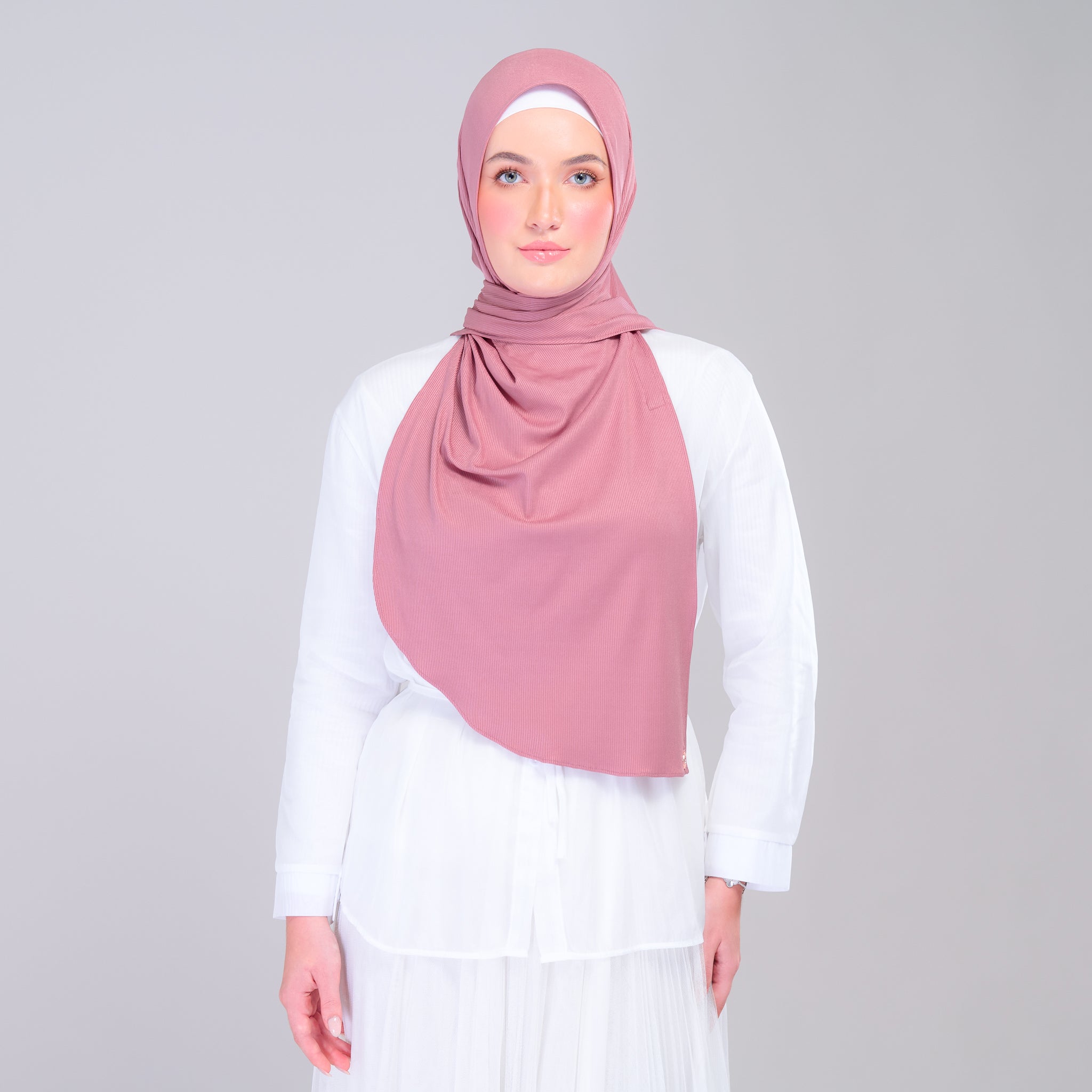 Instant Tag 'n Go Ribbed Jersey Shawl - Dusty Berry