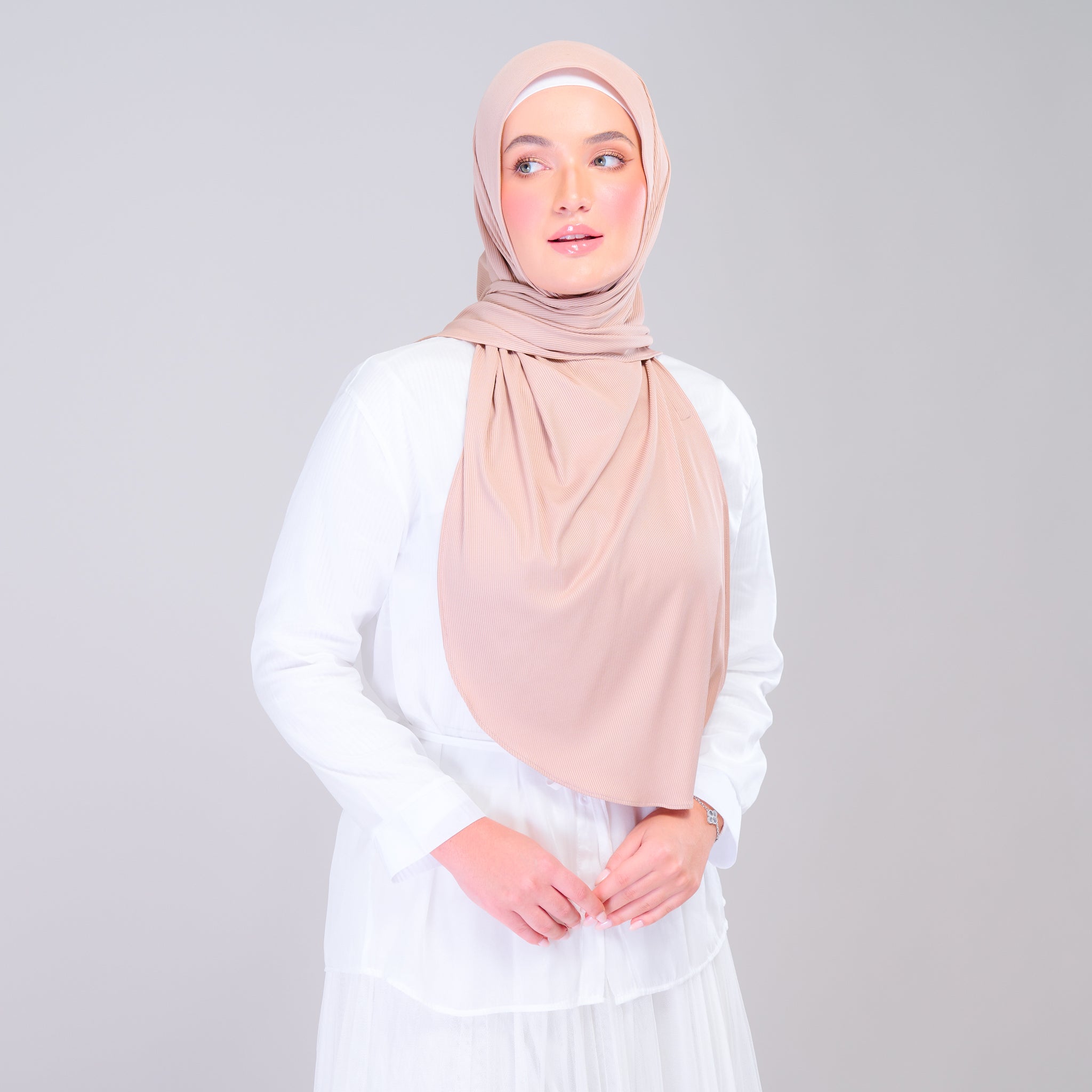 Instant Tag 'n Go Ribbed Jersey Shawl - Khaki