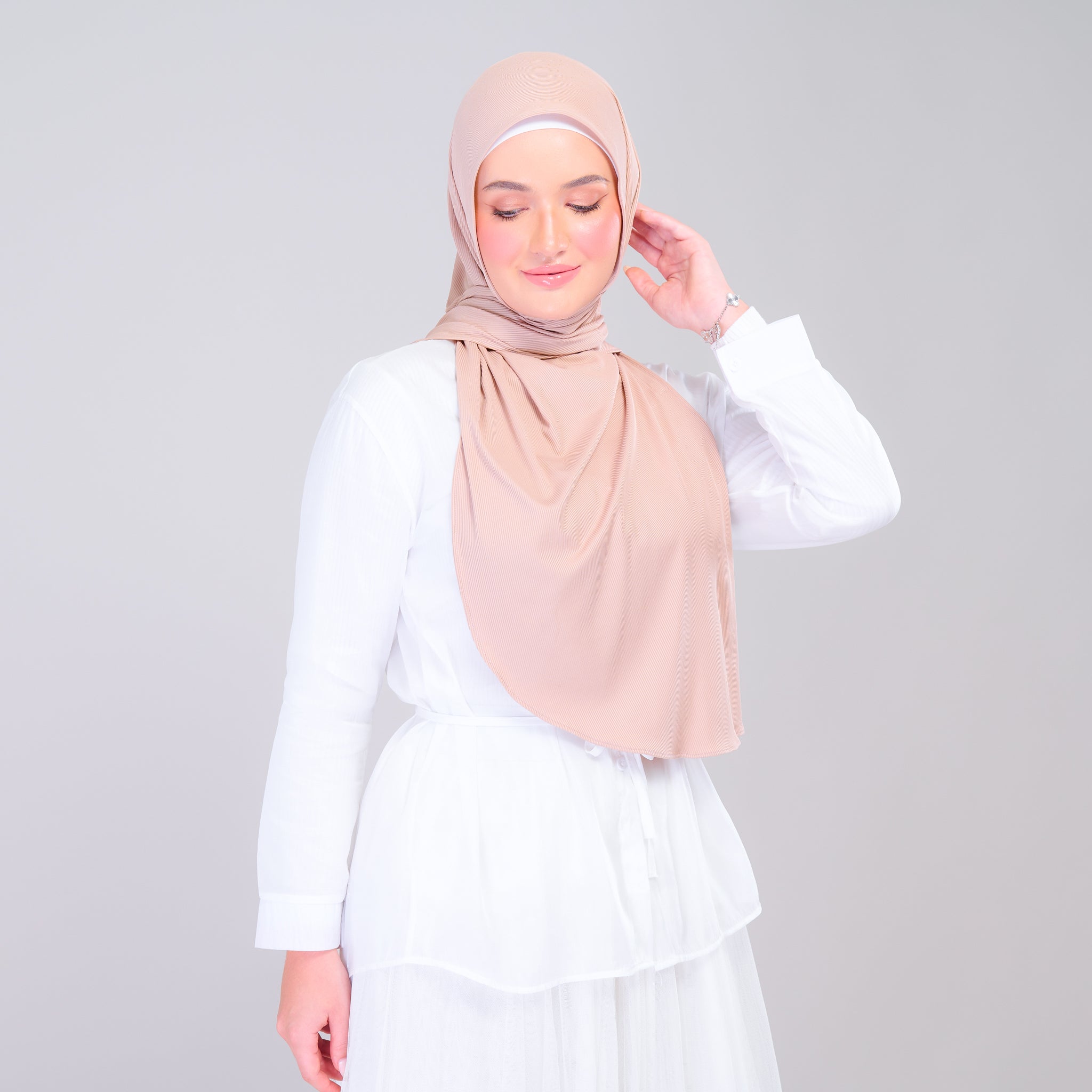 Instant Tag 'n Go Ribbed Jersey Shawl - Khaki
