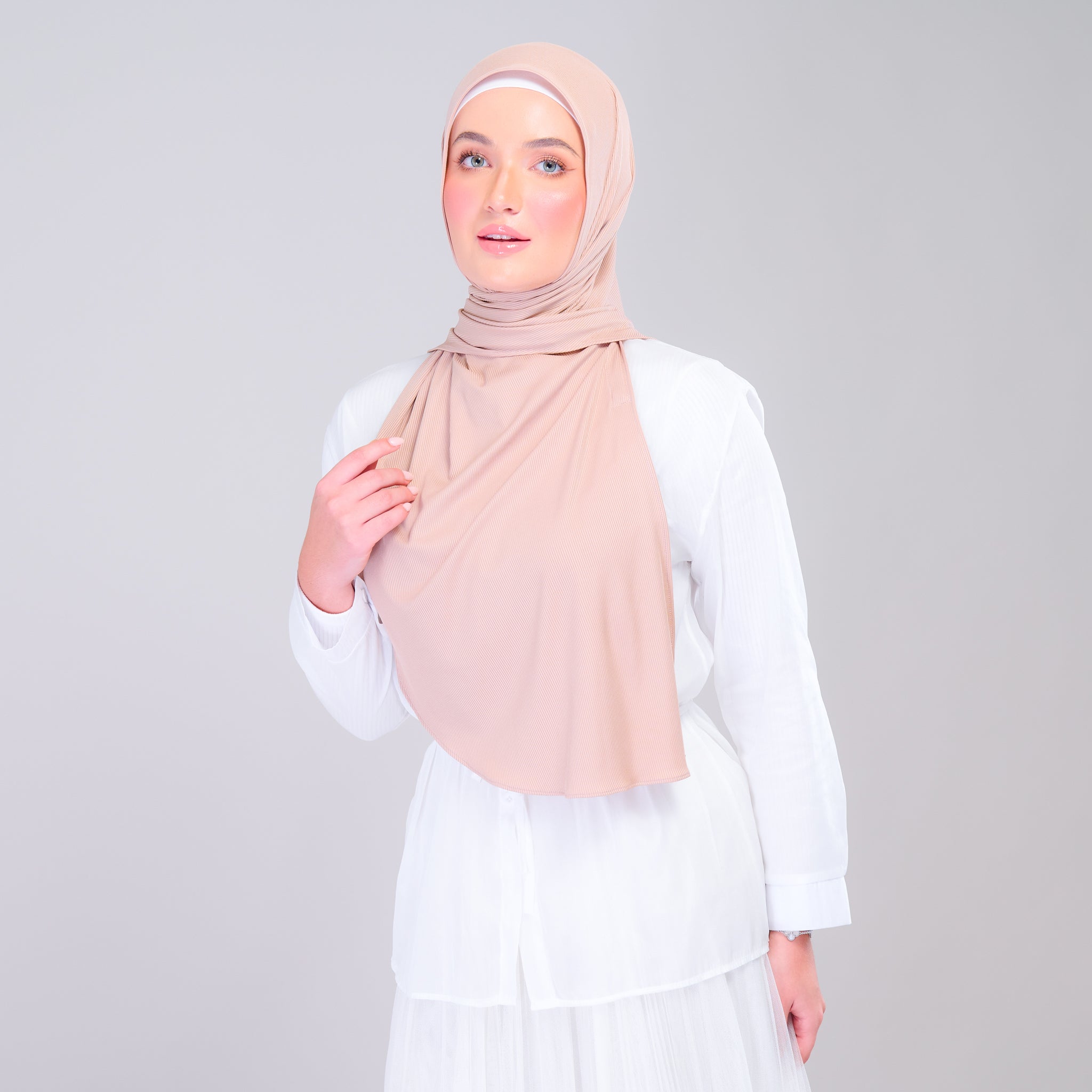Instant Tag 'n Go Ribbed Jersey Shawl - Khaki