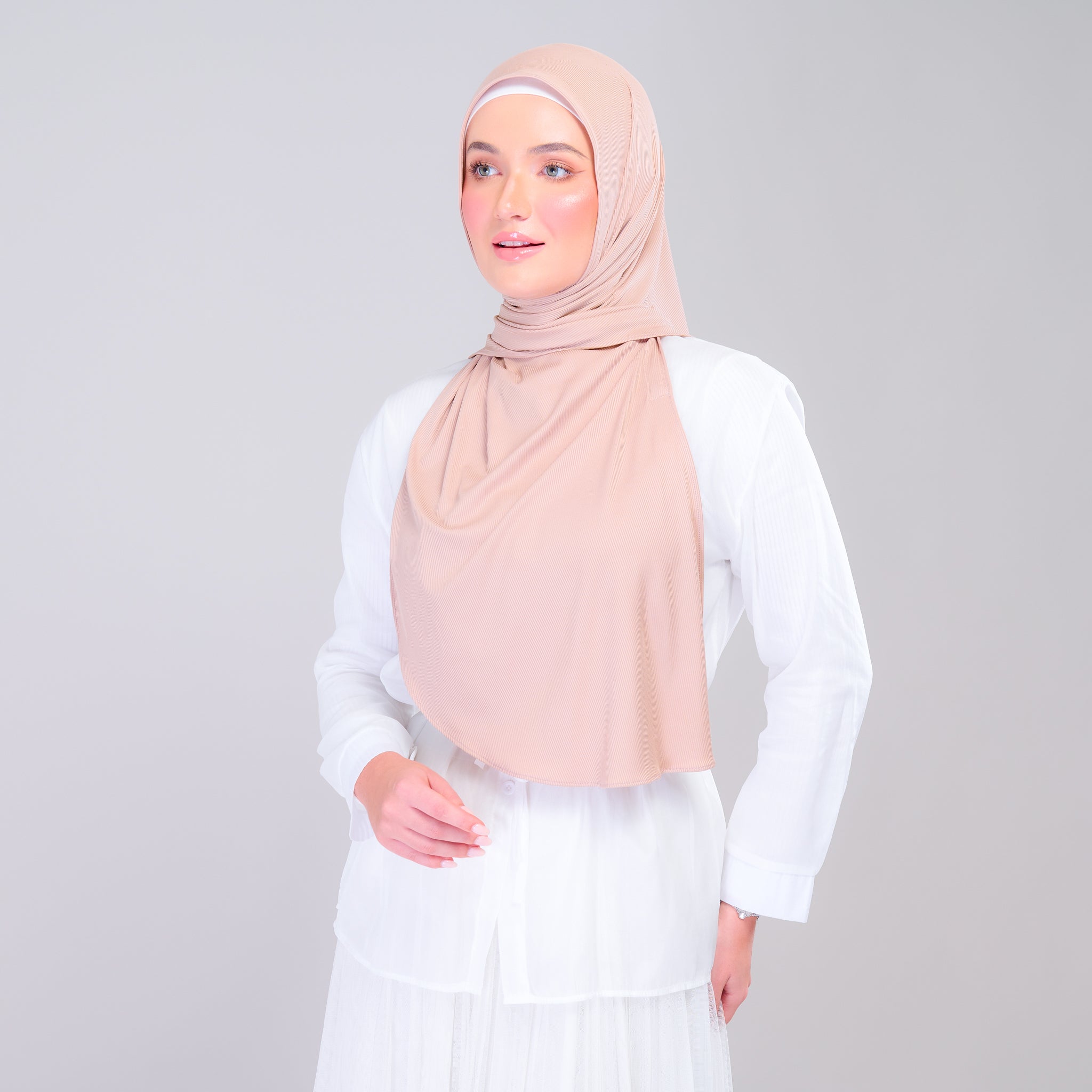 Instant Tag 'n Go Ribbed Jersey Shawl - Khaki