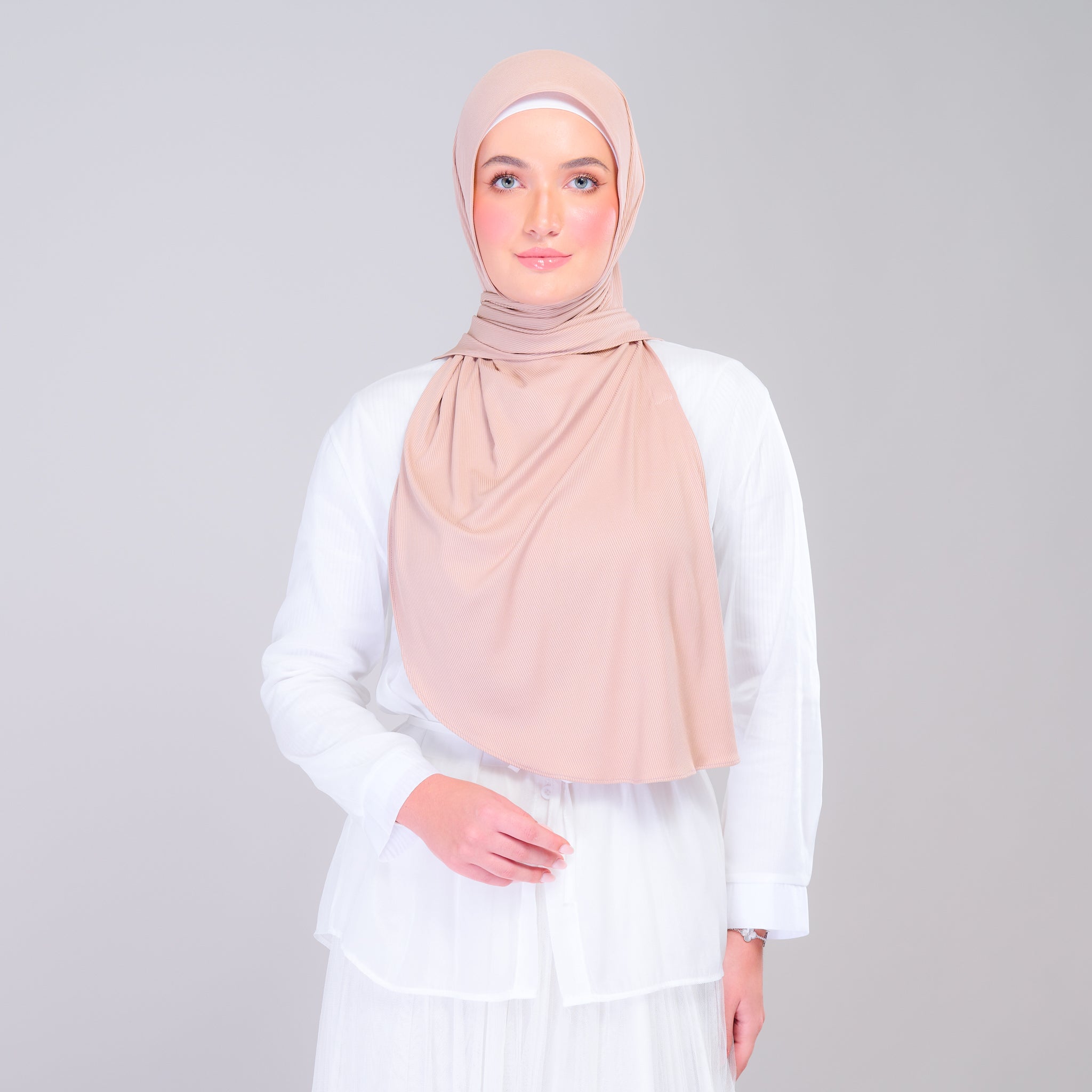 Instant Tag 'n Go Ribbed Jersey Shawl - Khaki