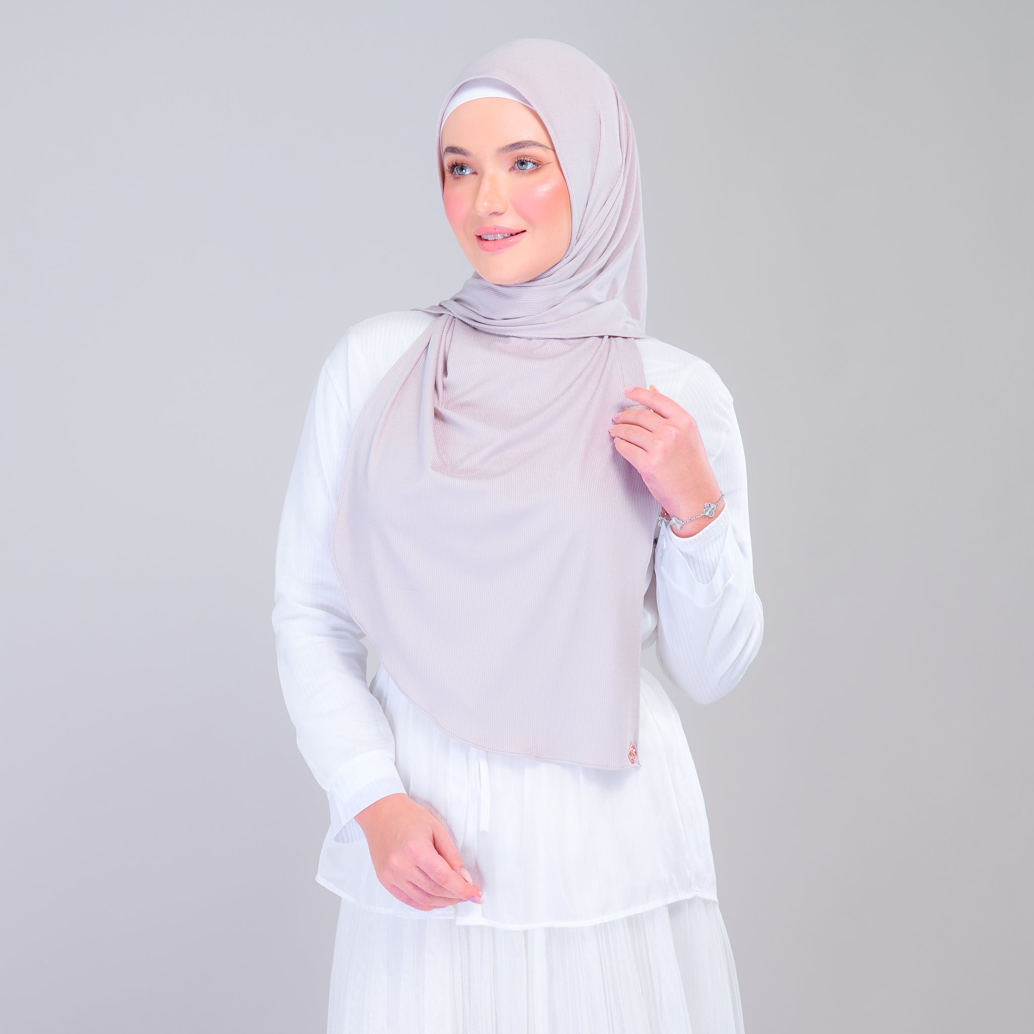 Instant Tag 'n Go Ribbed Jersey Shawl - Taupe
