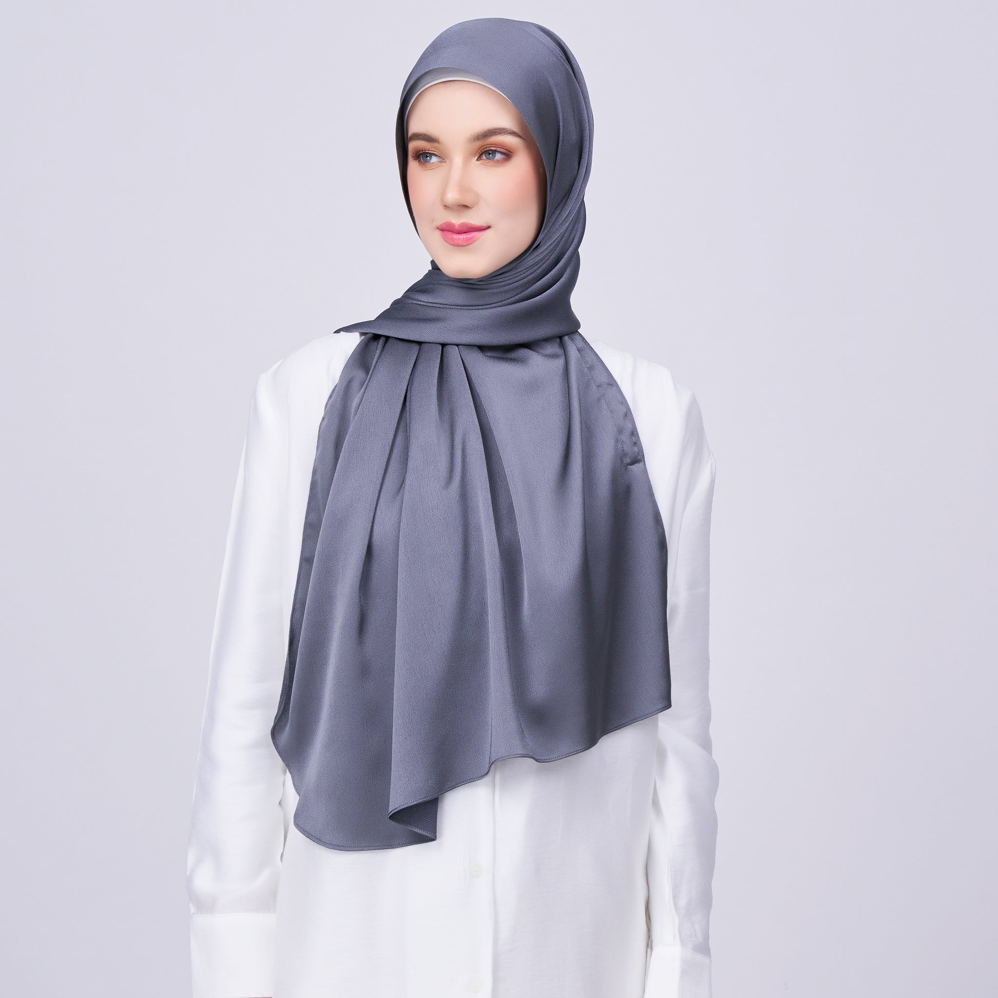 Instant Tag 'n Go Satin Bulle Shawl - Ebony Grey
