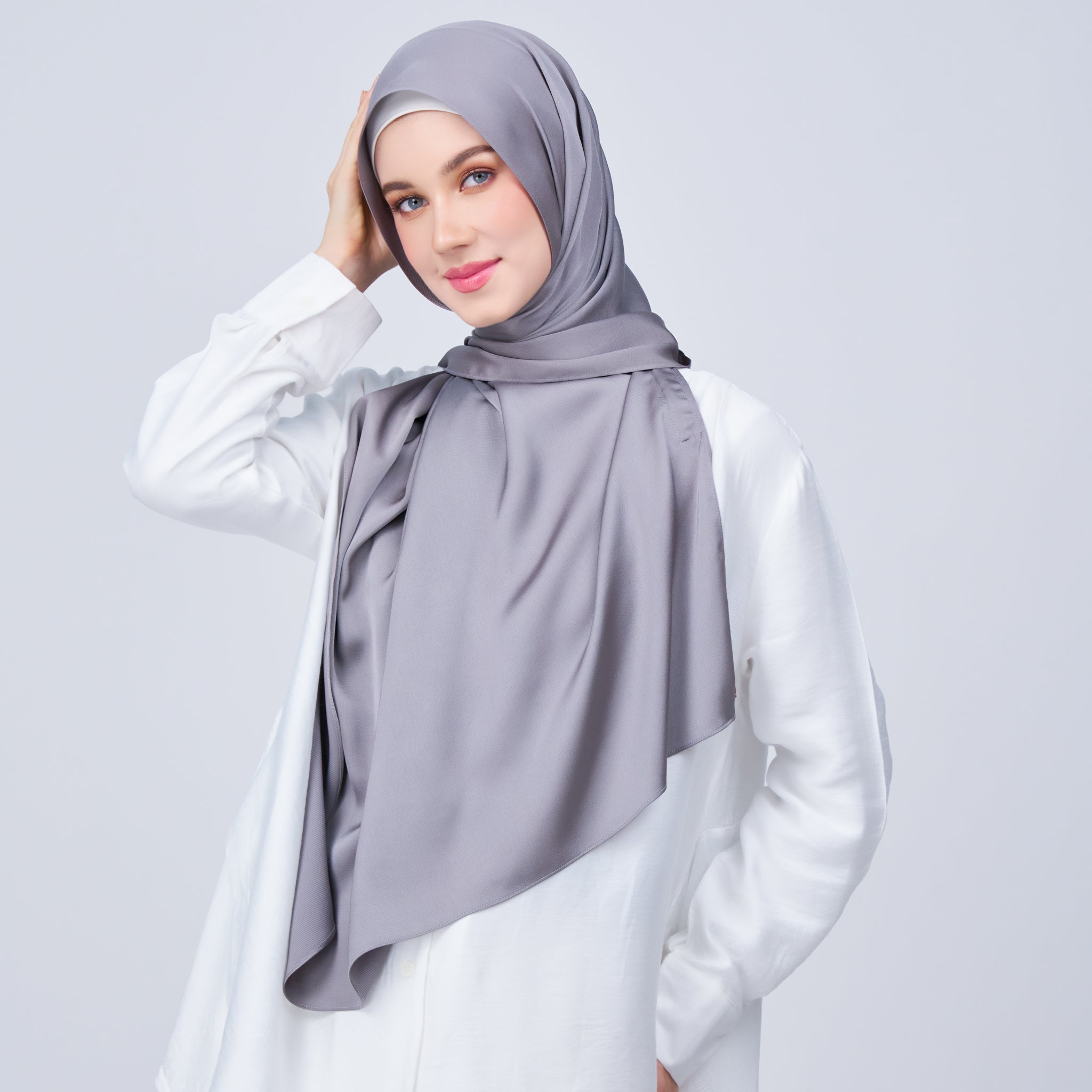 Instant Tag 'n Go Satin Bulle Shawl - Stone Grey
