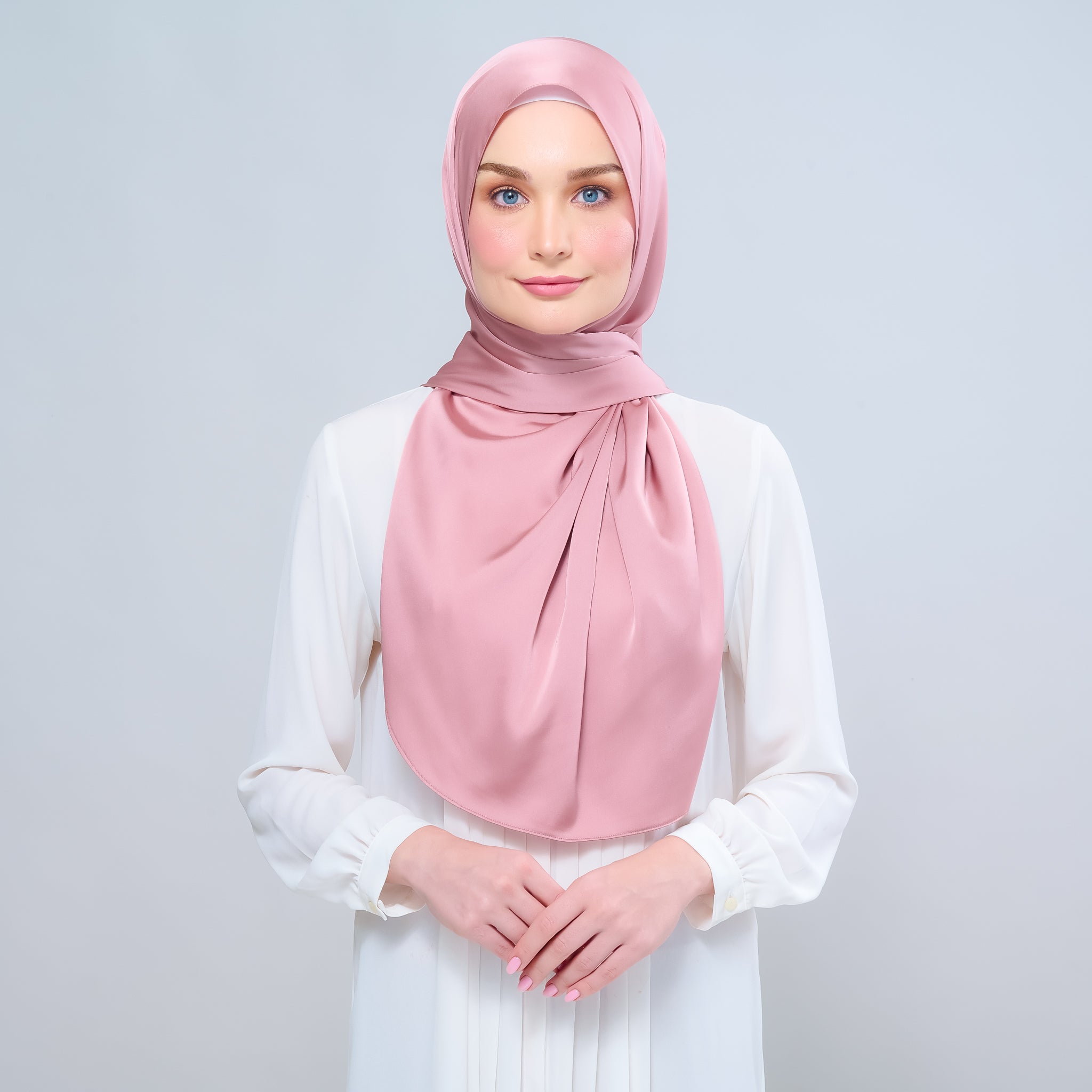 Instant Tag 'n Go Satin Bulle Shawl - Dusty Pink