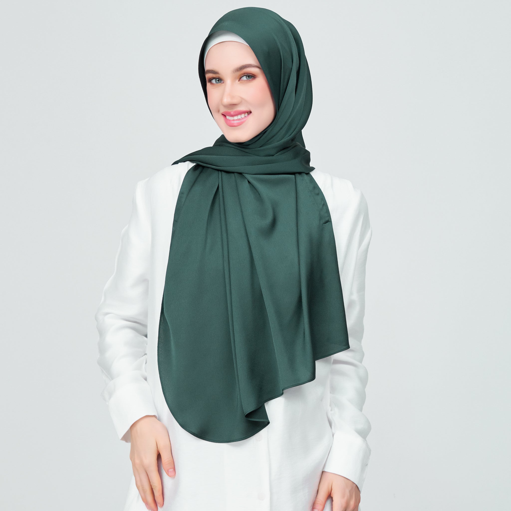 Instant Tag 'n Go Satin Bulle Shawl - Emerald Green