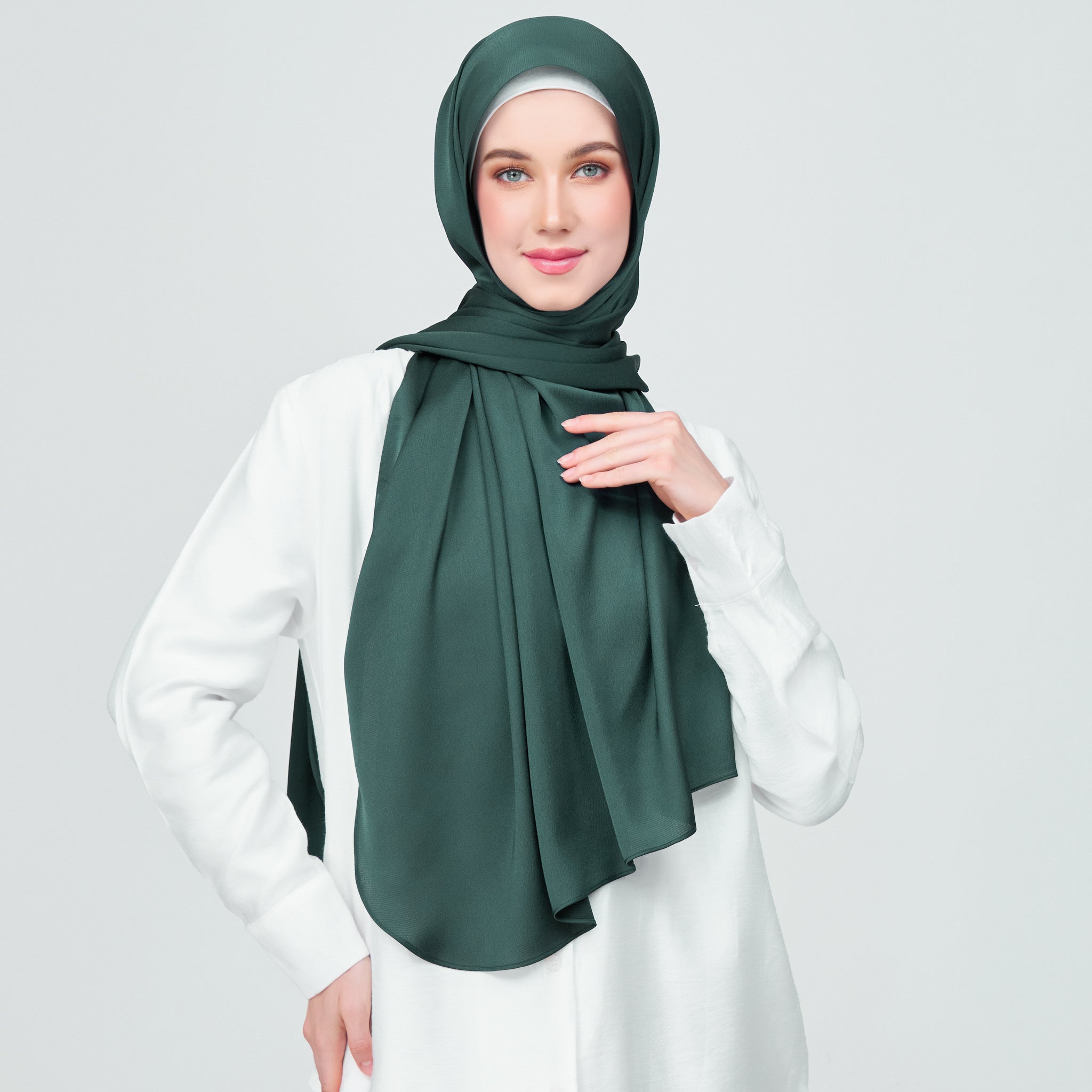 Instant Tag 'n Go Satin Bulle Shawl - Emerald Green