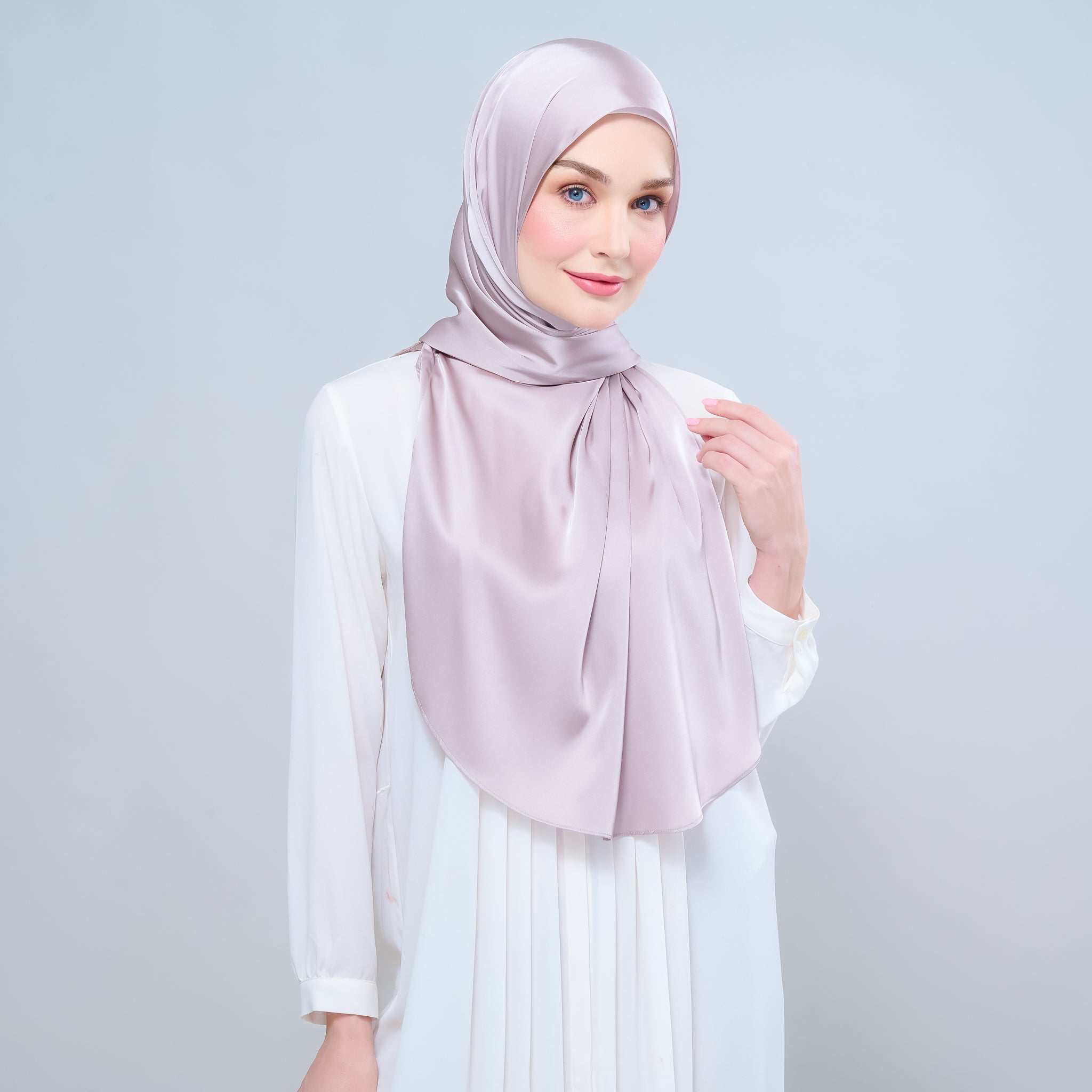 Instant Tag 'n Go Satin Silk Shawl - Cool Taupe