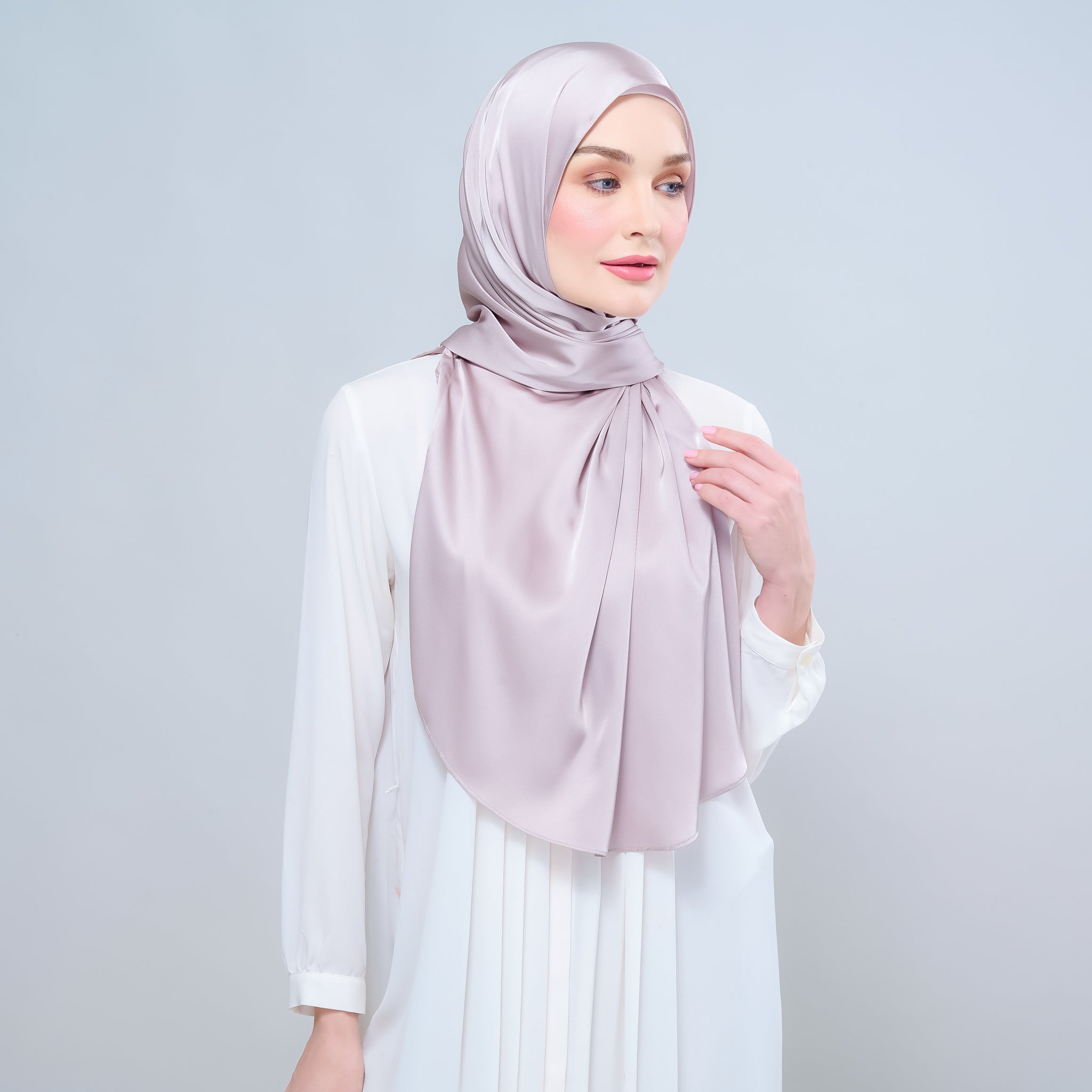 Instant Tag 'n Go Satin Silk Shawl - Cool Taupe