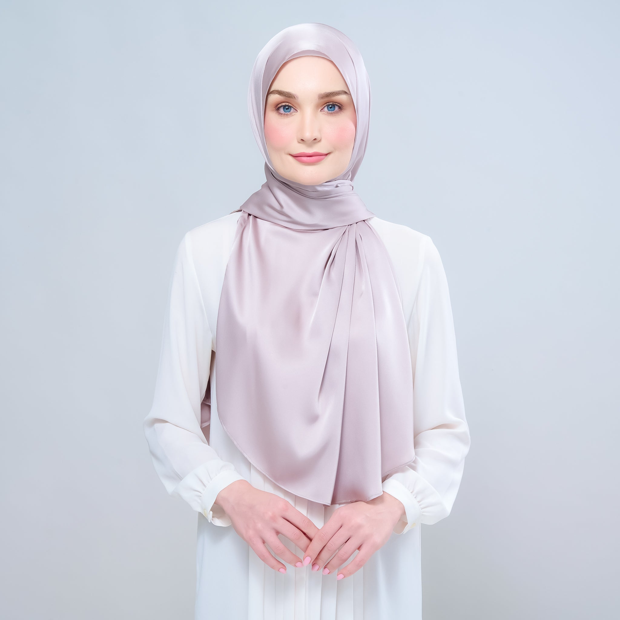 Instant Tag 'n Go Satin Silk Shawl - Cool Taupe