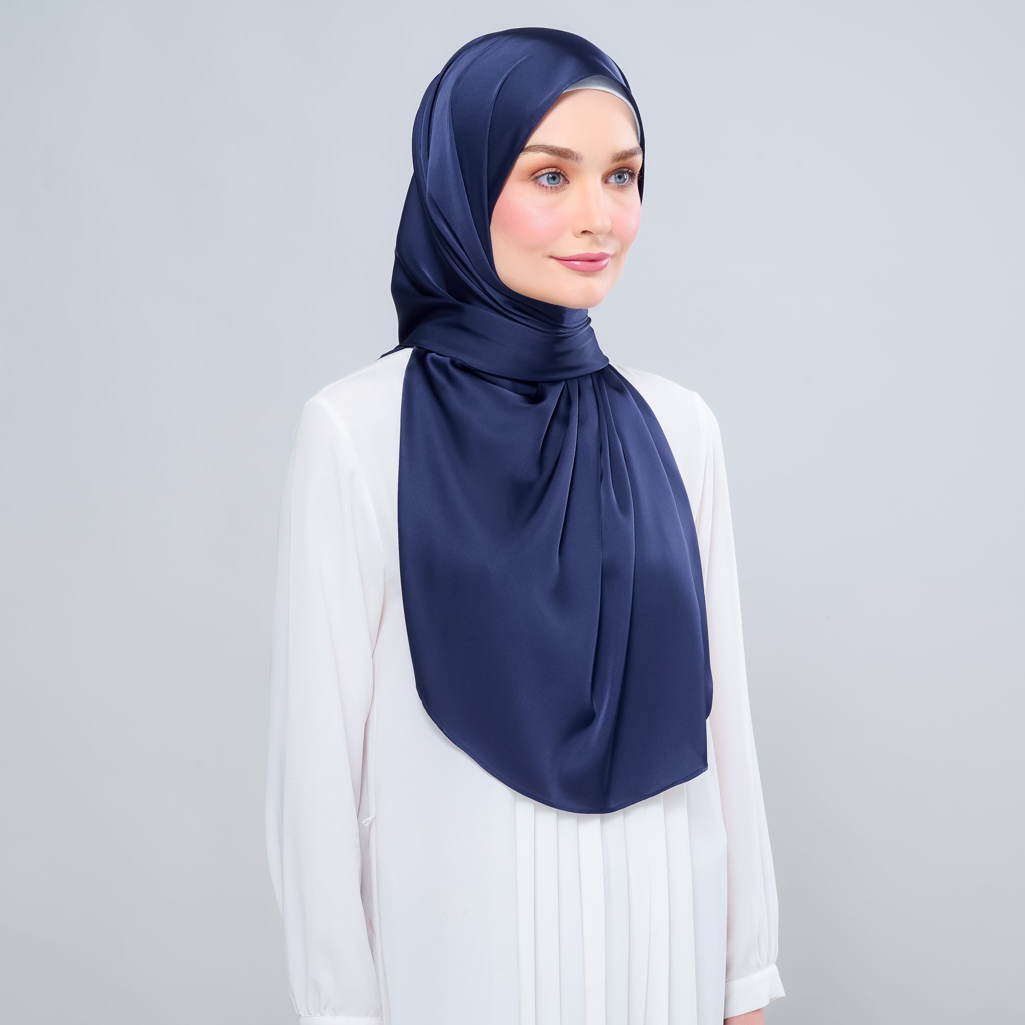 Instant Tag 'n Go Satin Silk Shawl - Deep Blue