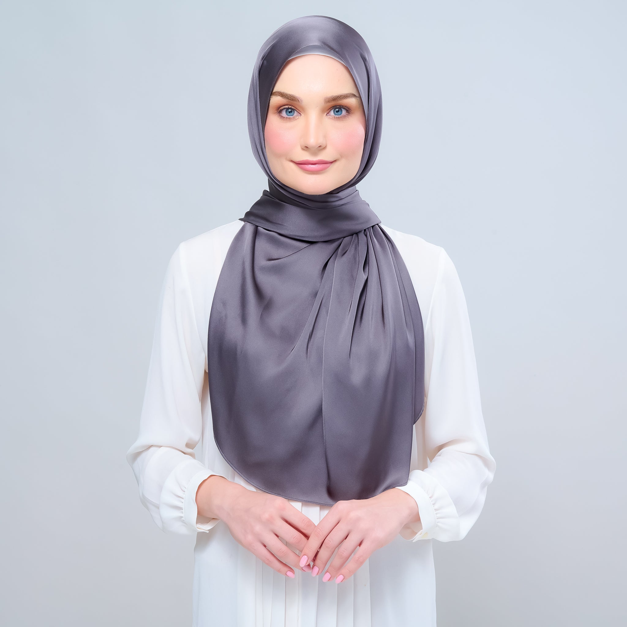 Instant Tag 'n Go Satin Silk Shawl - Deep Grey