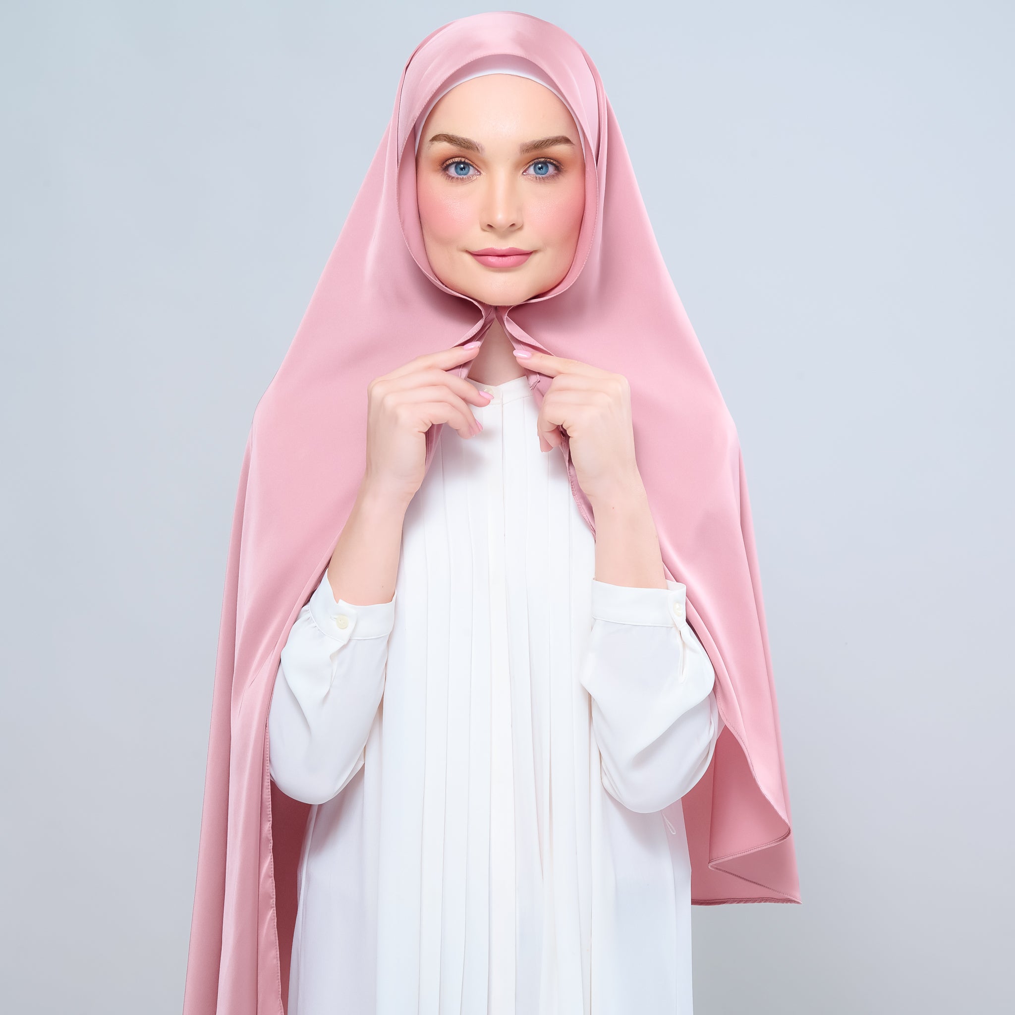 Instant Tag 'n Go Satin Silk Shawl - Dusty Pink
