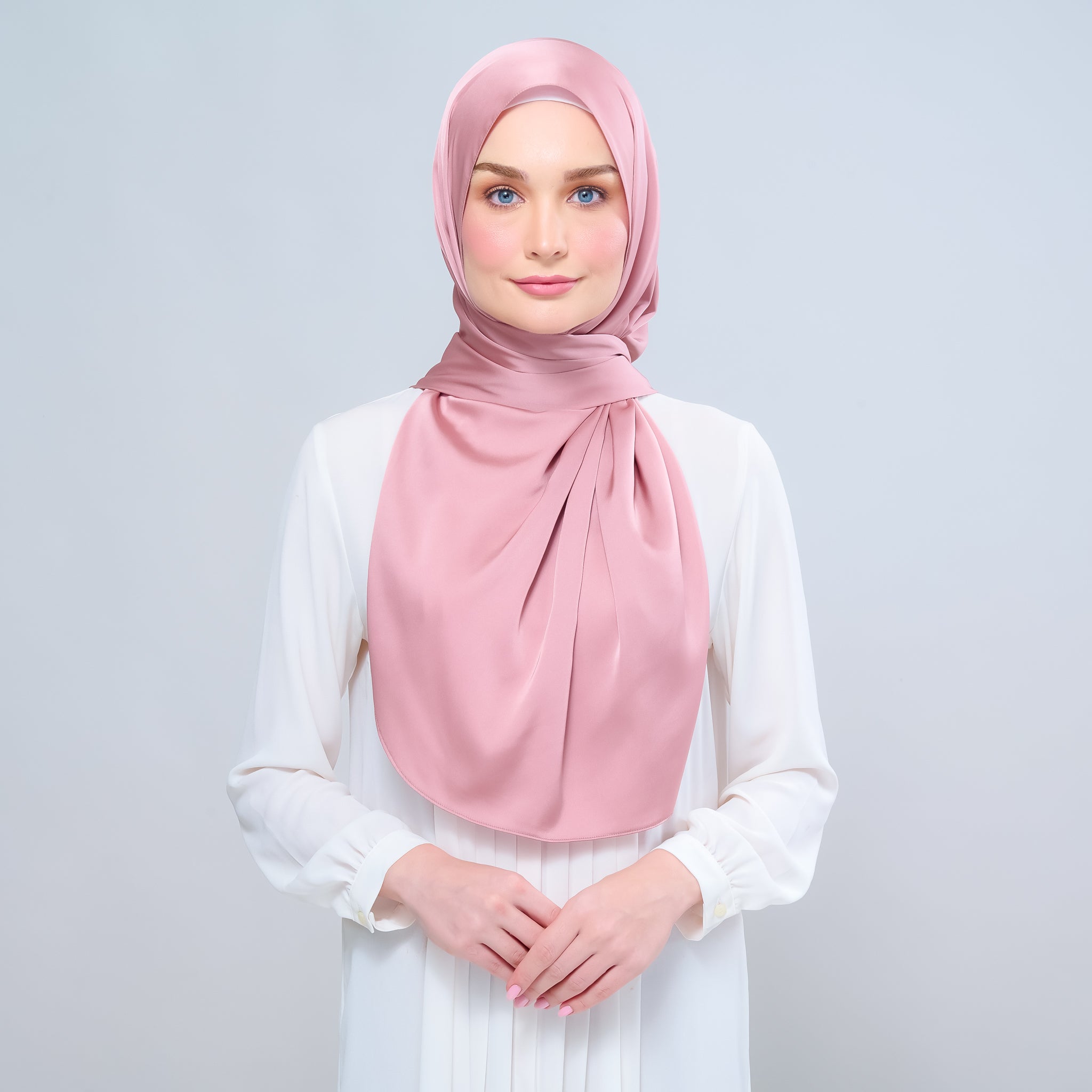 Instant Tag 'n Go Satin Silk Shawl - Dusty Pink