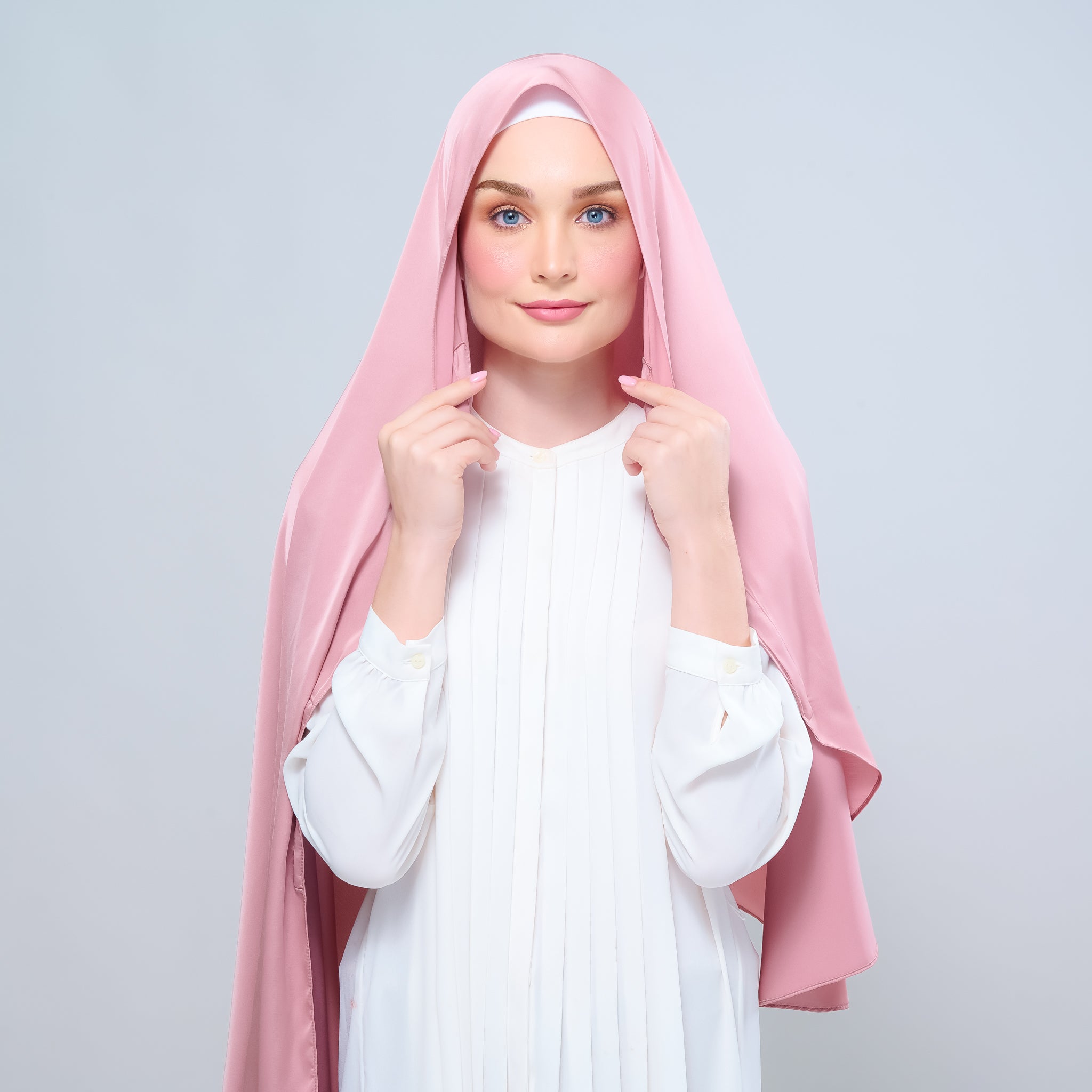 Instant Tag 'n Go Satin Silk Shawl - Dusty Pink