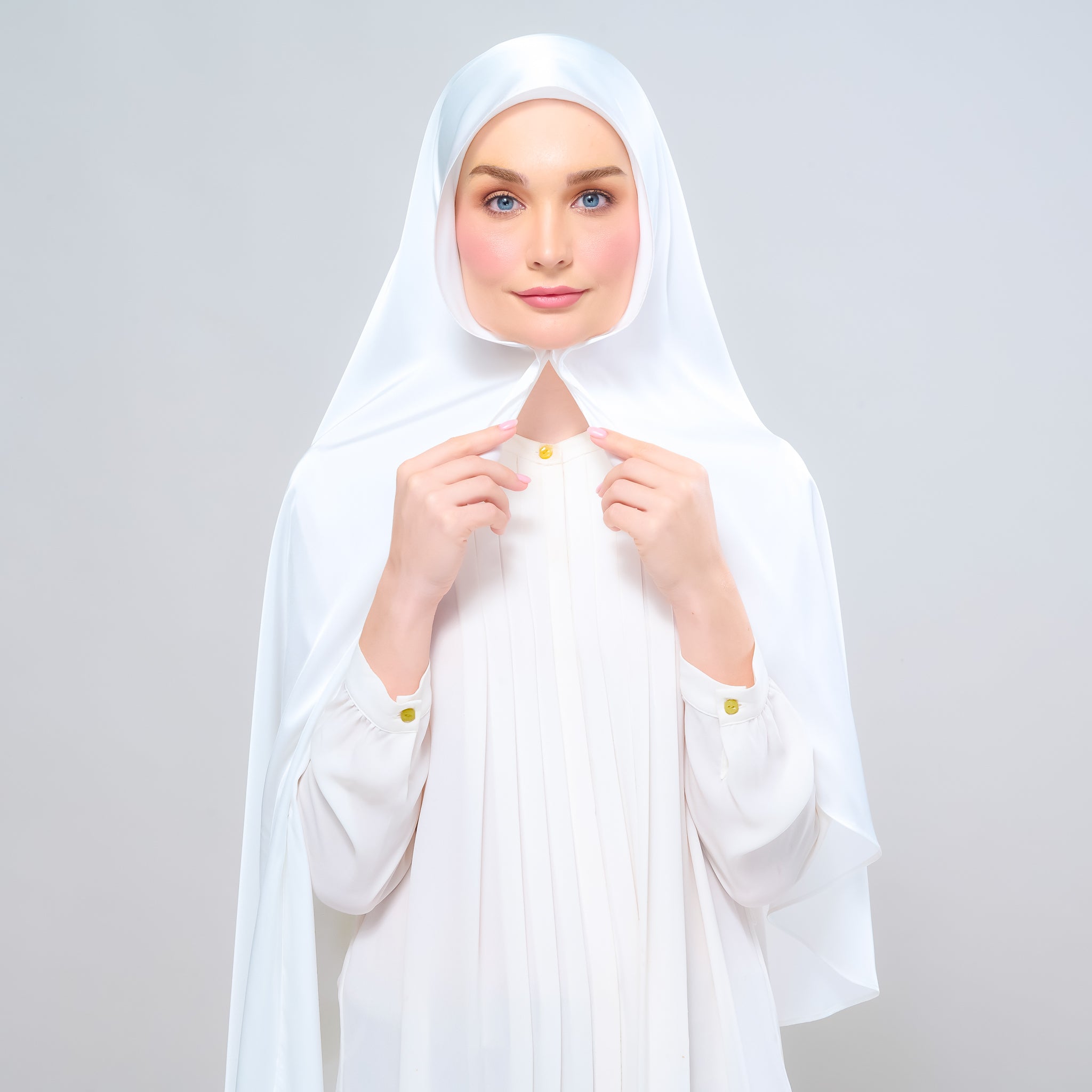 Instant Tag 'n Go Satin Silk Shawl - Bridal White