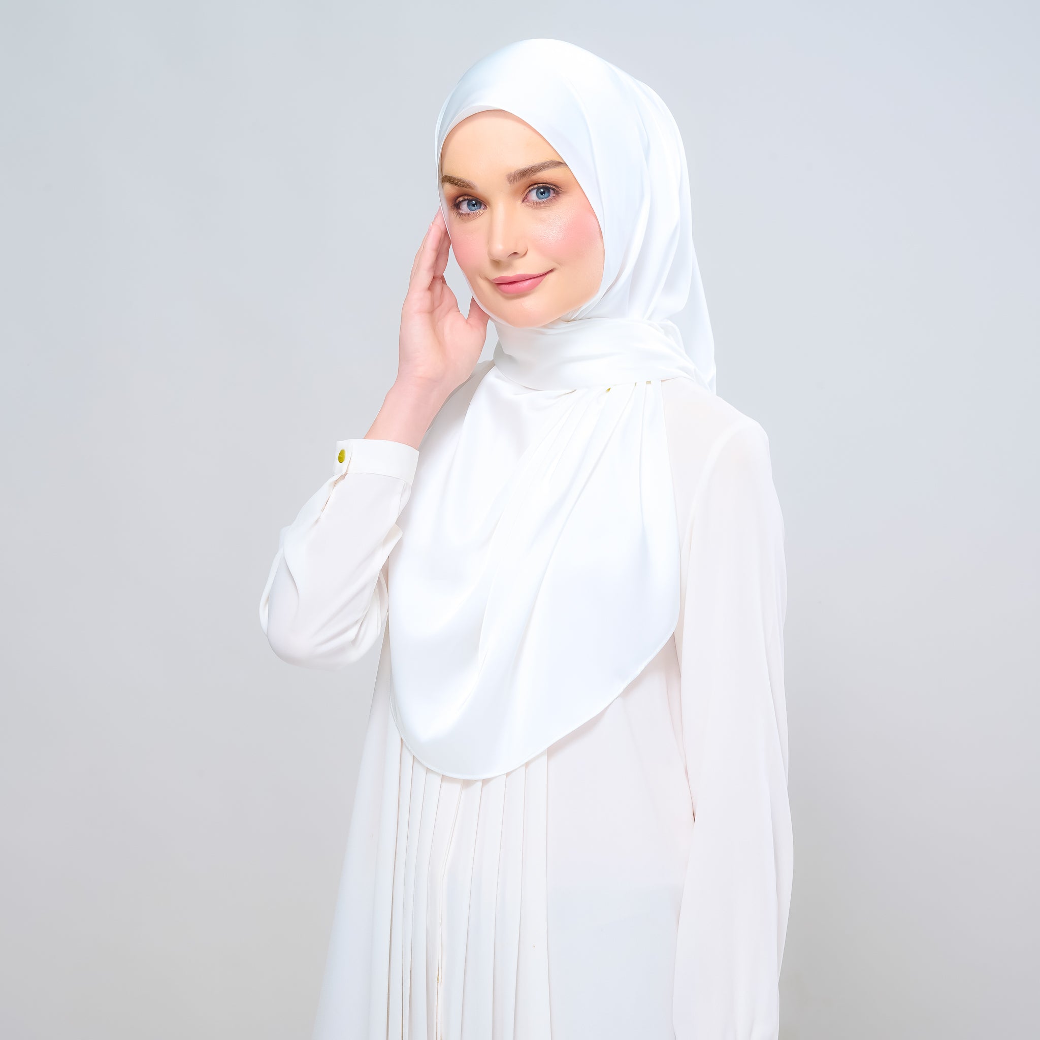 Instant Tag 'n Go Satin Silk Shawl - Bridal White