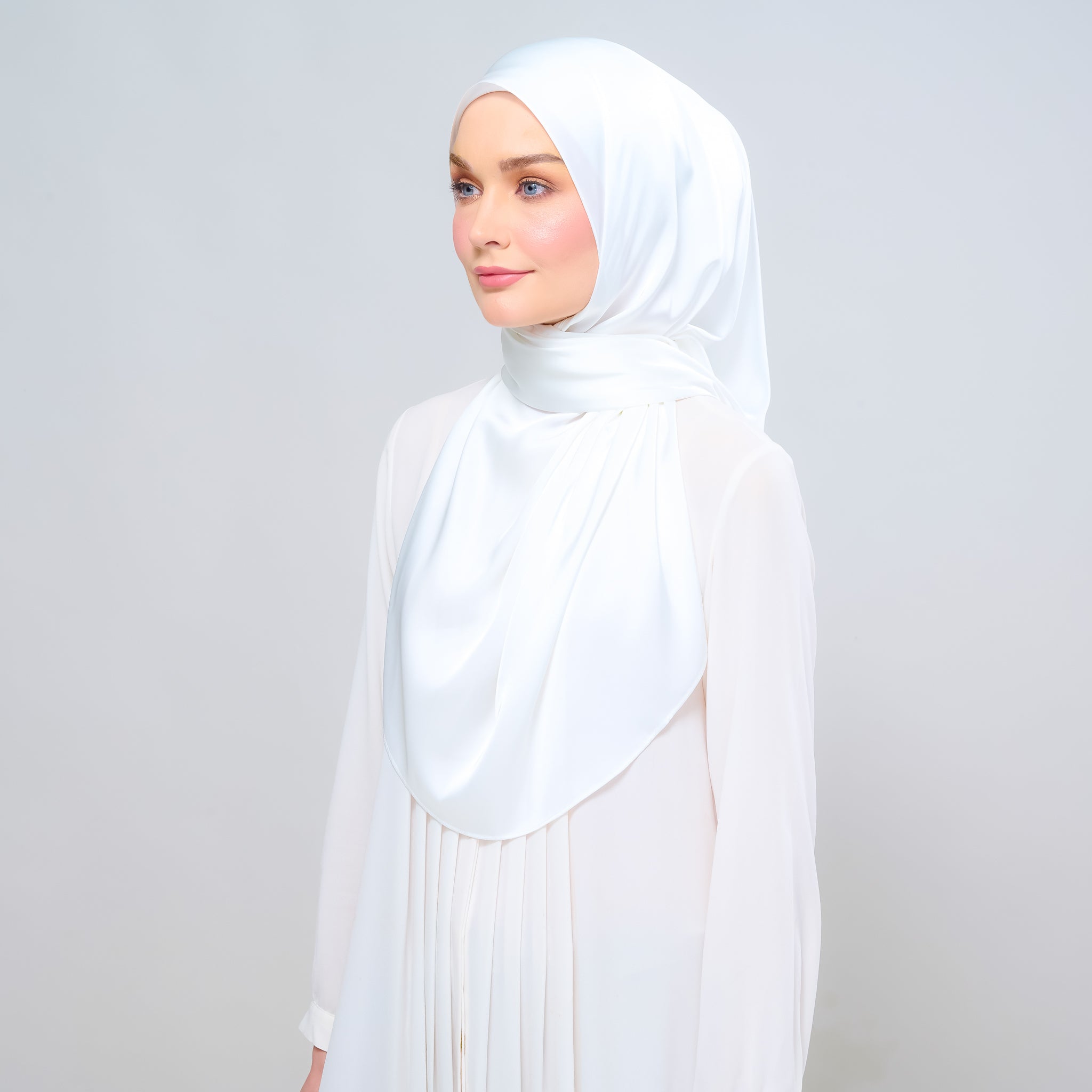Instant Tag 'n Go Satin Silk Shawl - Bridal White