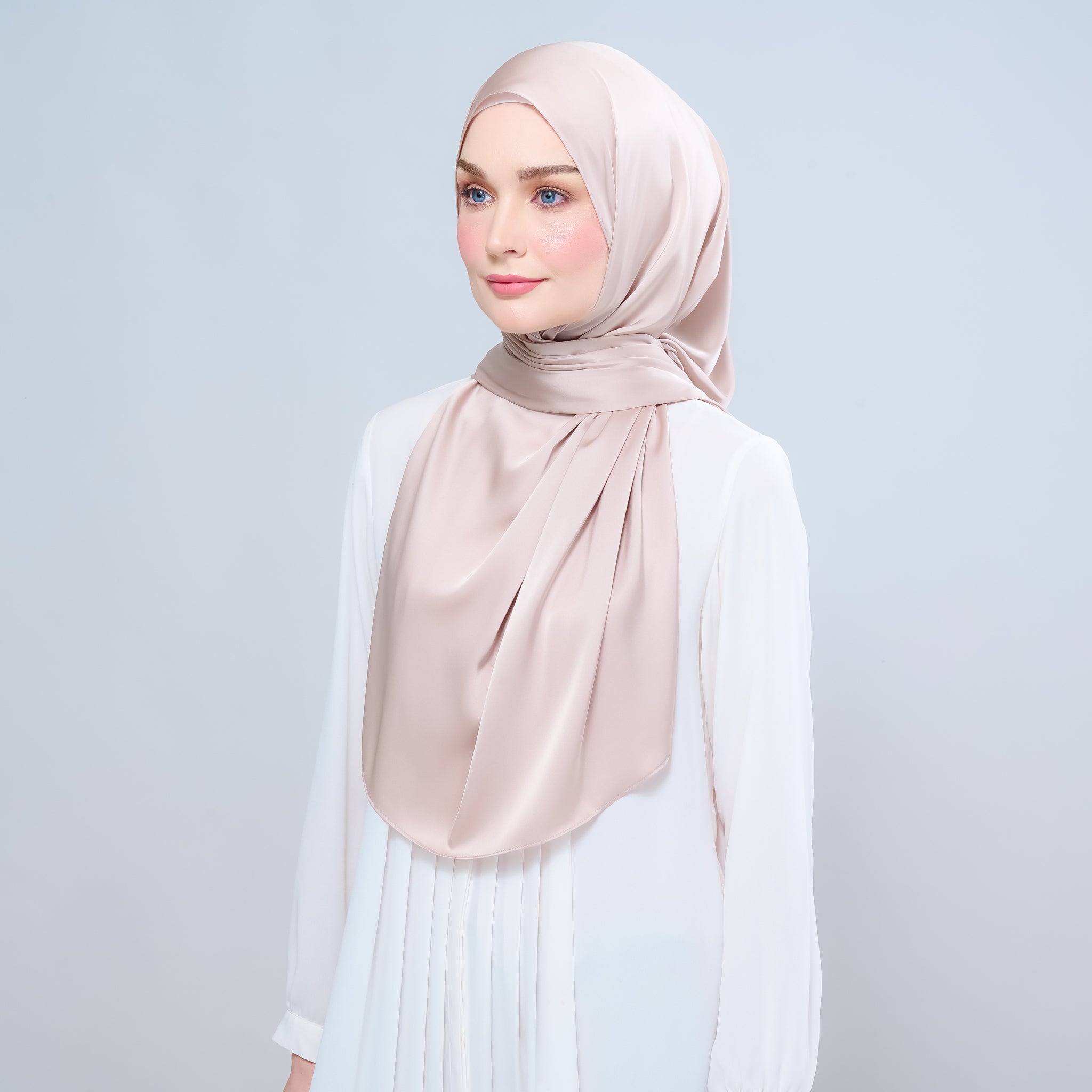 Instant Tag 'n Go Satin Silk Shawl - Linen Taupe