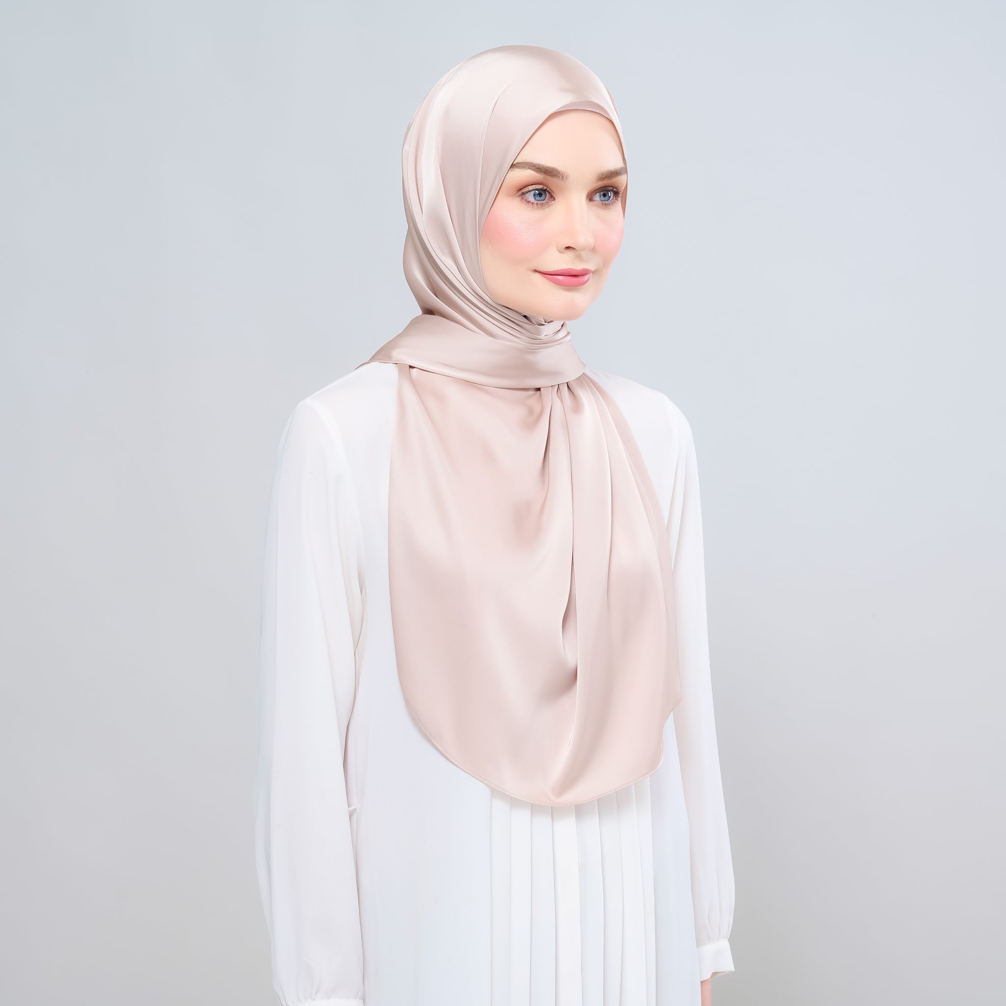 Instant Tag 'n Go Satin Silk Shawl - Linen Taupe