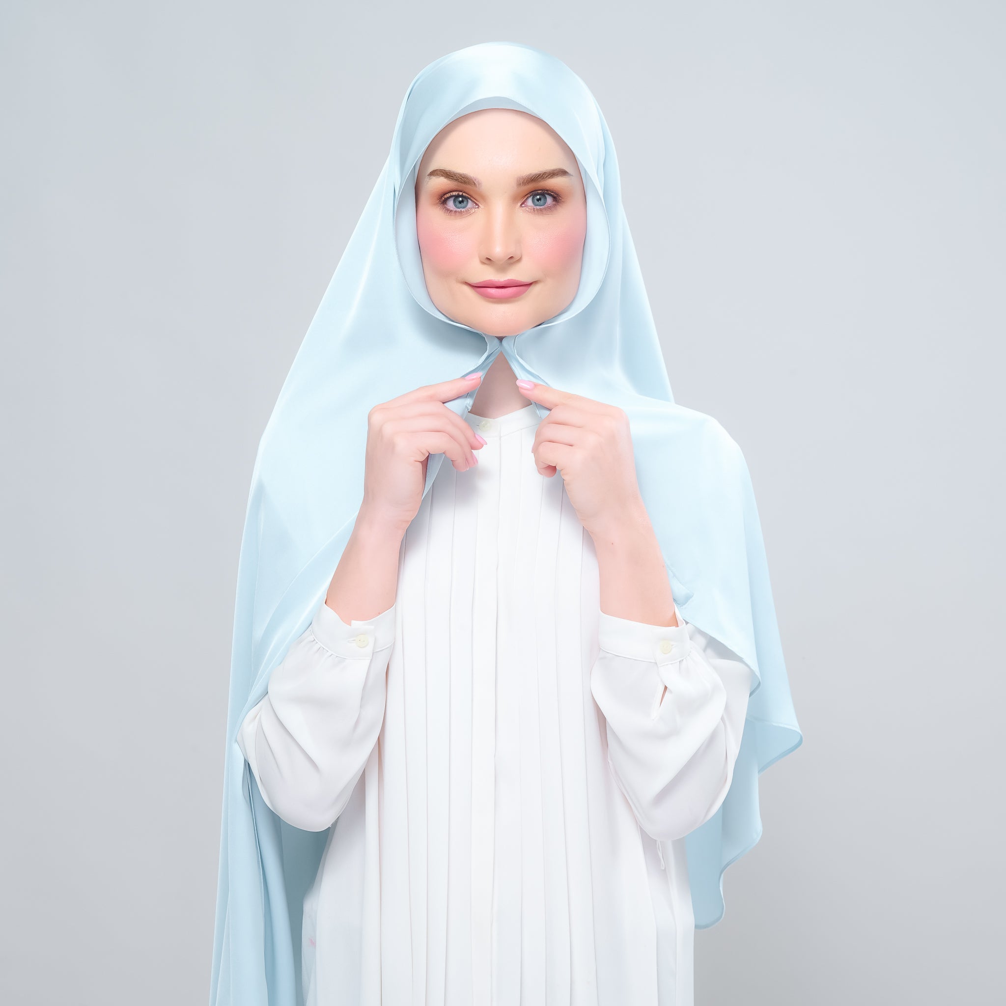 Instant Tag 'n Go Satin Silk Shawl - Mint Blue
