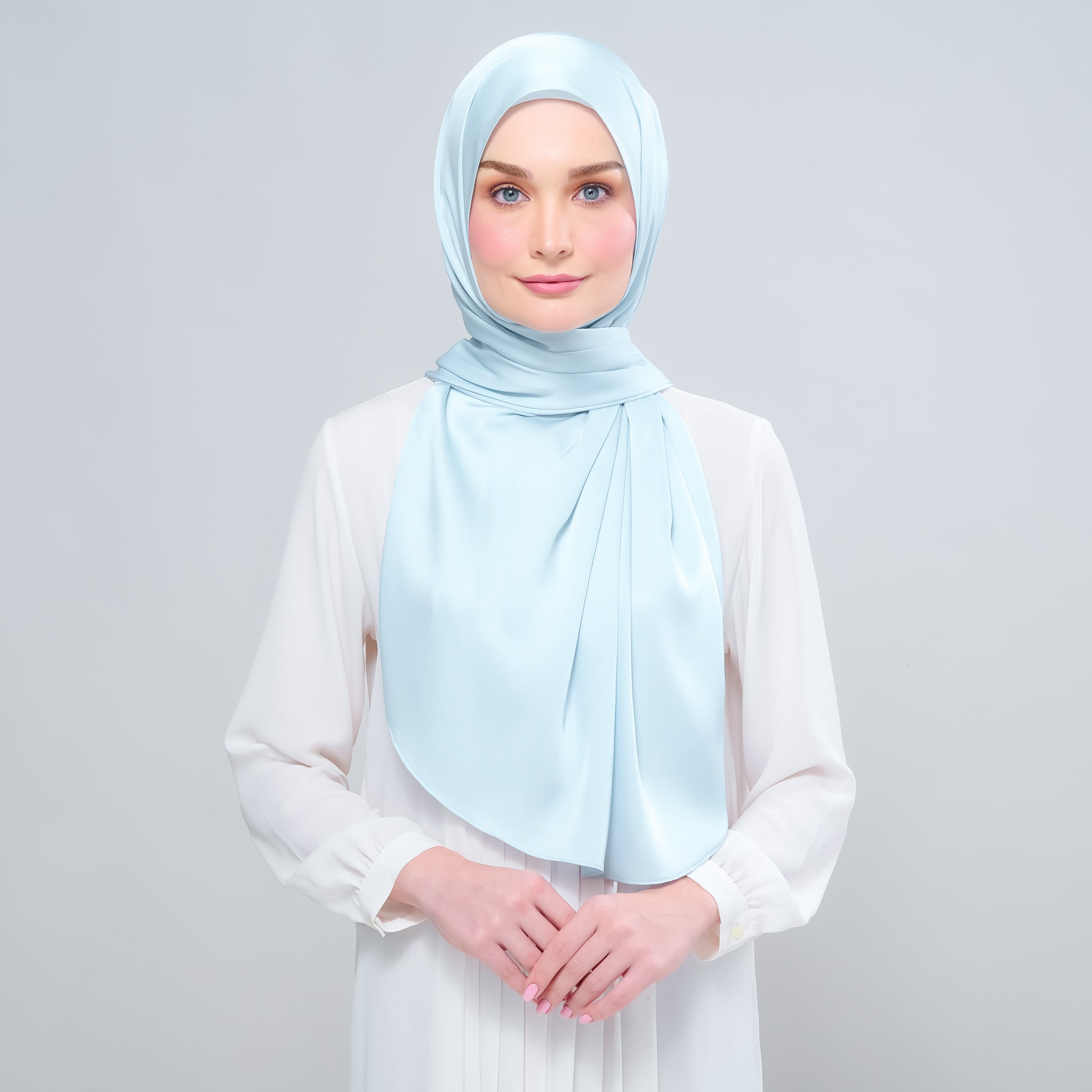 Instant Tag 'n Go Satin Silk Shawl - Mint Blue