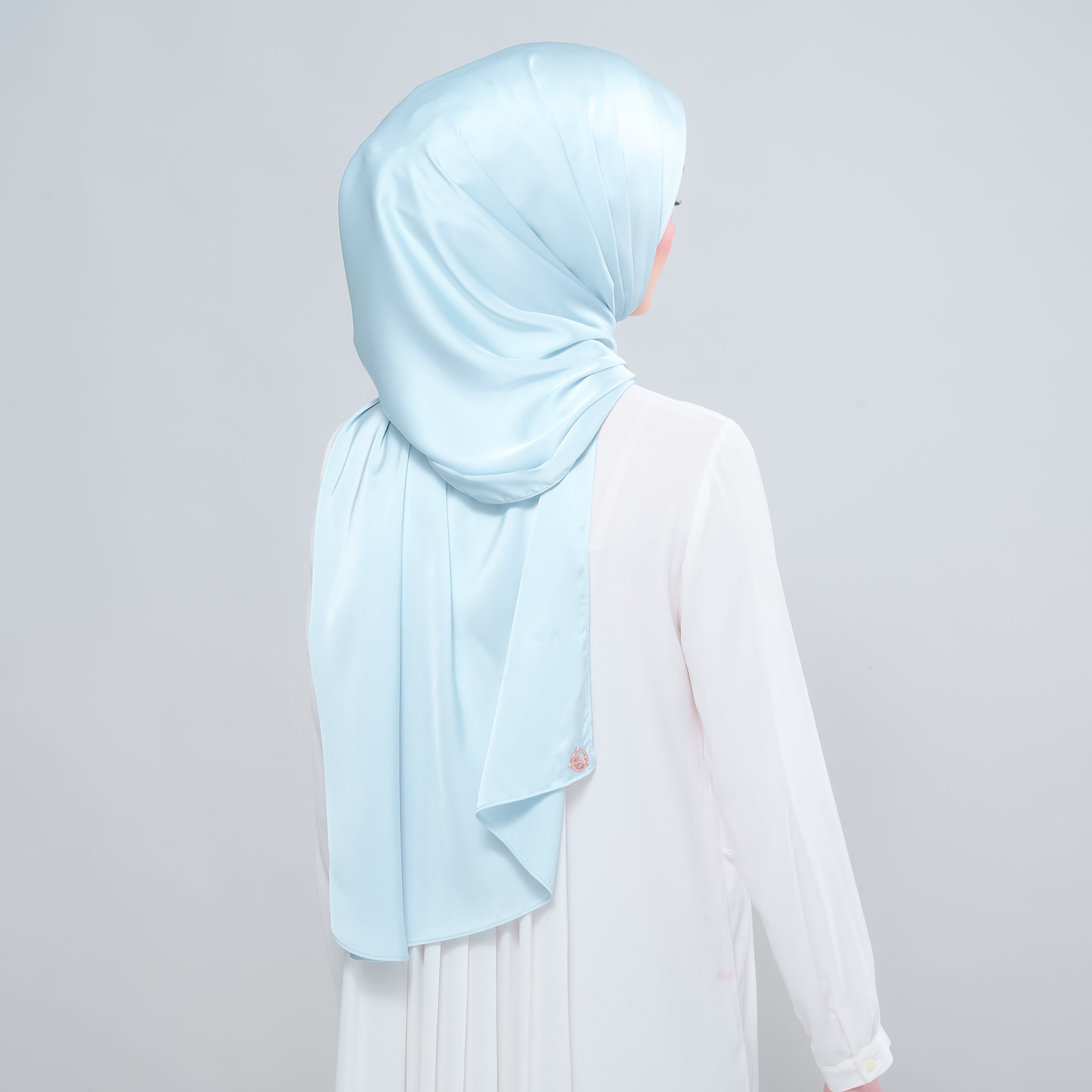 Instant Tag 'n Go Satin Silk Shawl - Mint Blue