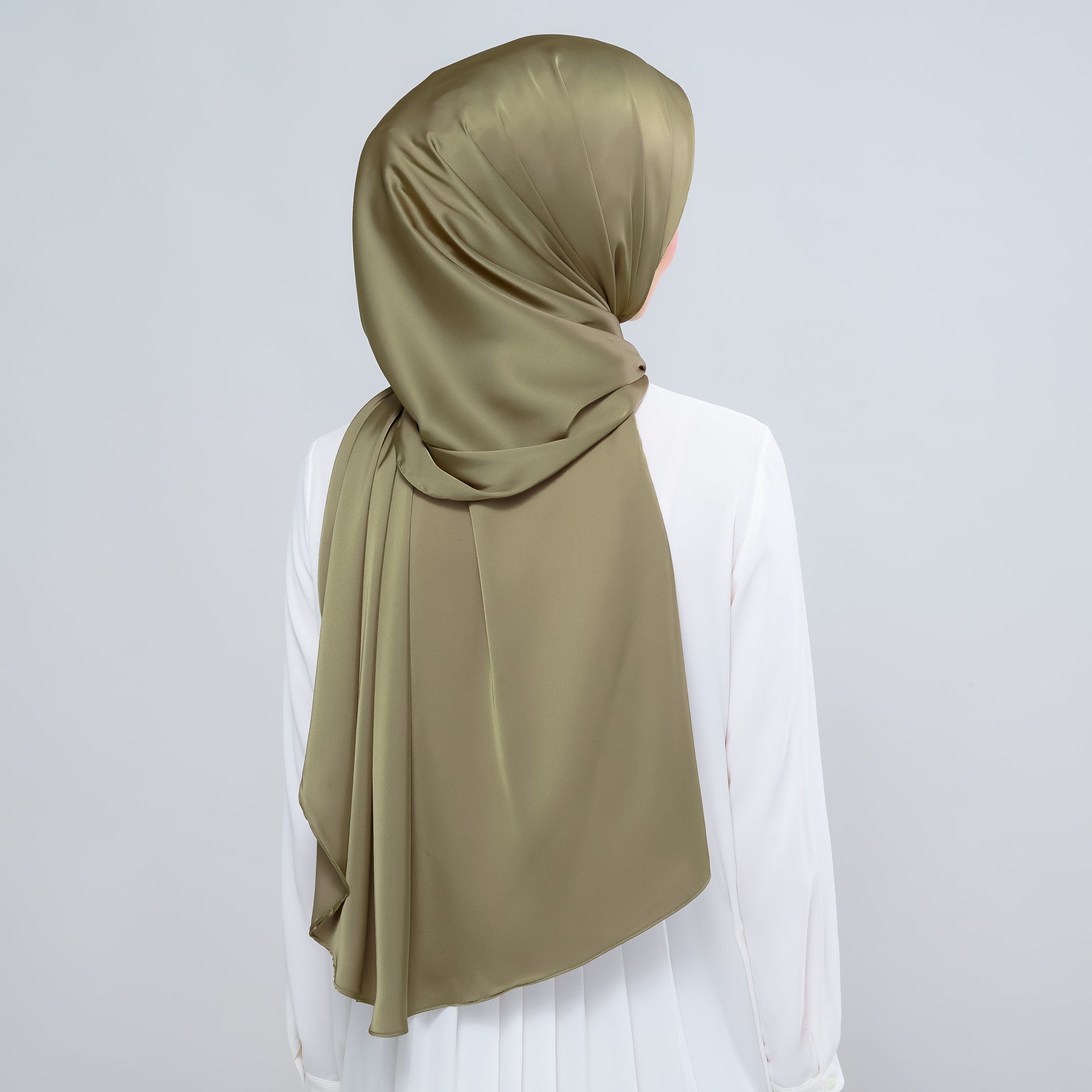 Instant Tag 'n Go Satin Silk Shawl - Olive