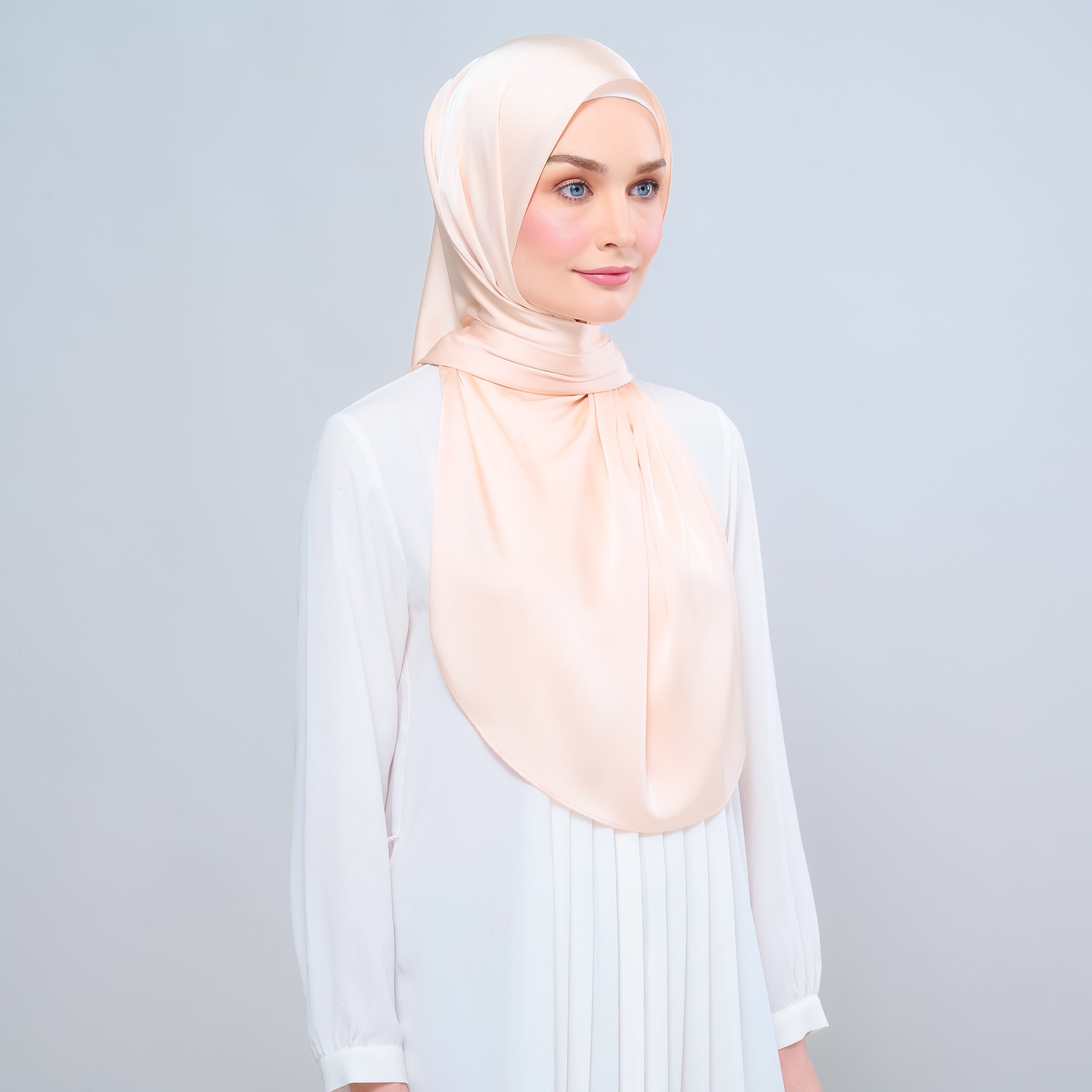 Instant Tag 'n Go Satin Silk Shawl - Soft Apricot