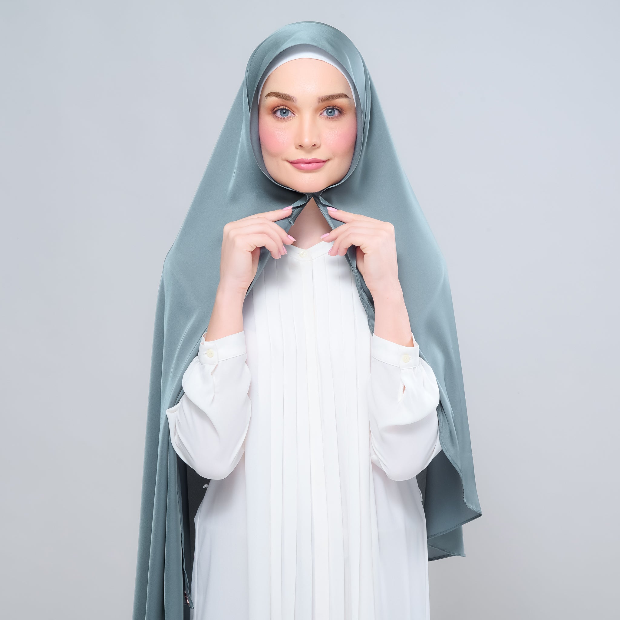Instant Tag 'n Go Satin Silk Shawl - Sea Green