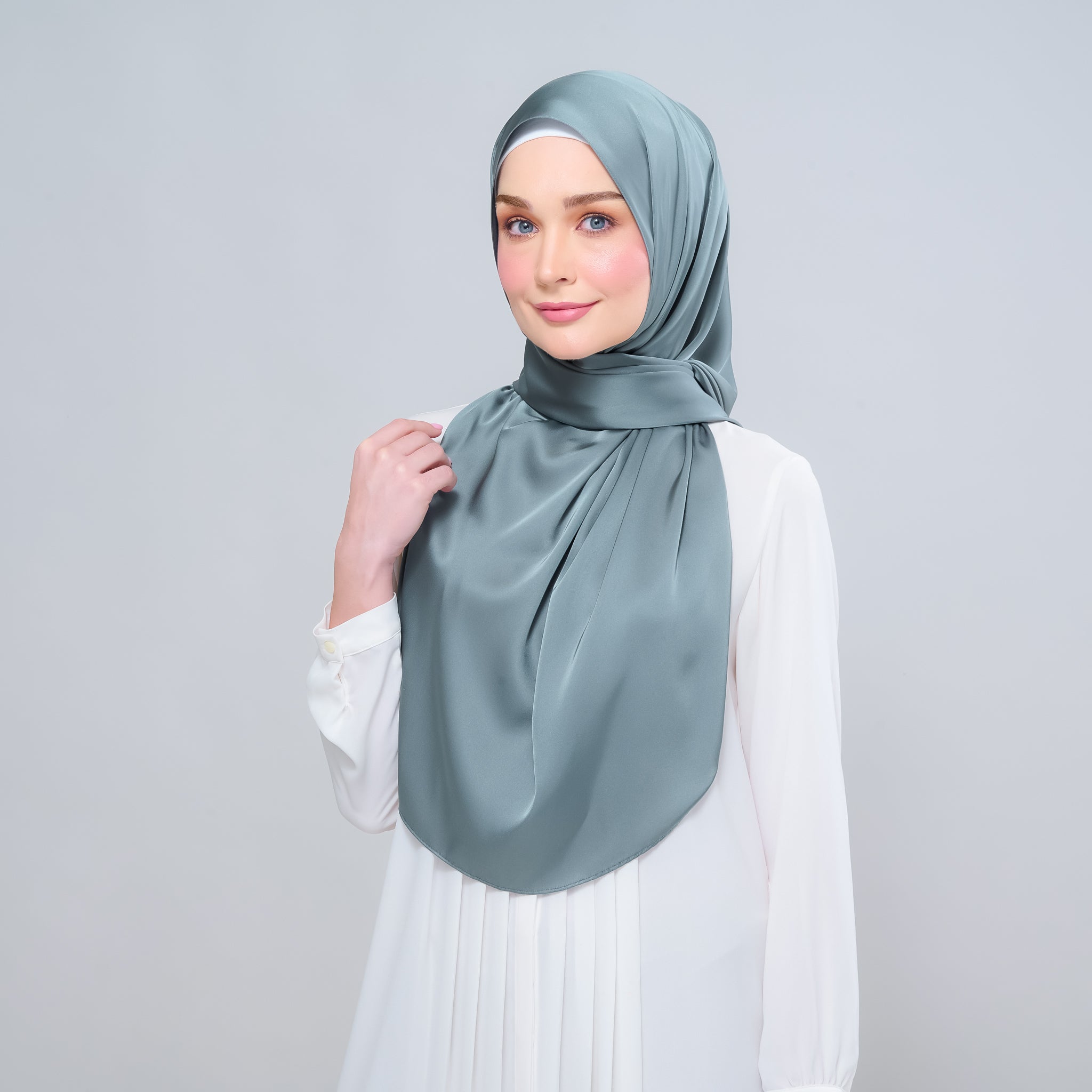 Instant Tag 'n Go Satin Silk Shawl - Sea Green