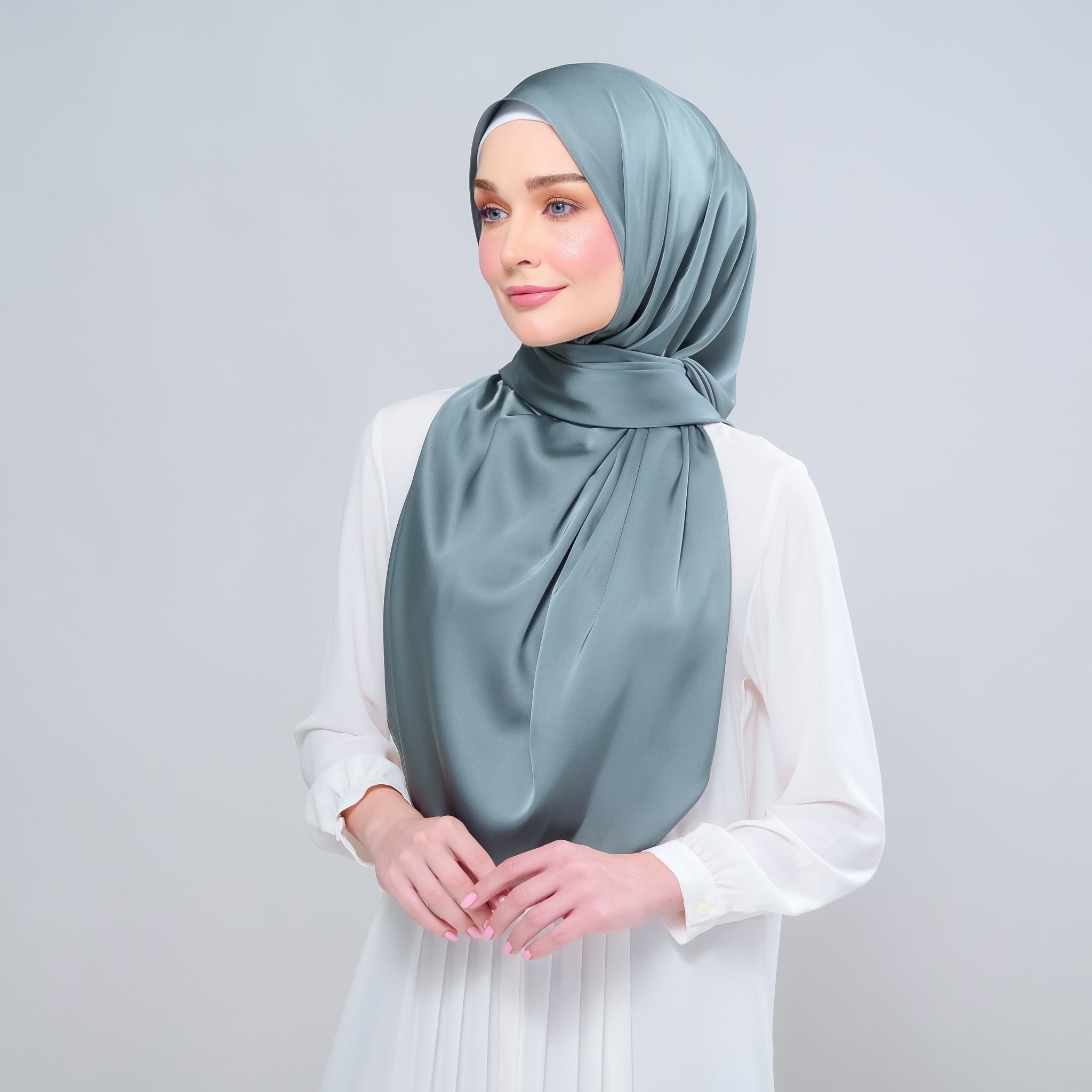 Instant Tag 'n Go Satin Silk Shawl - Sea Green