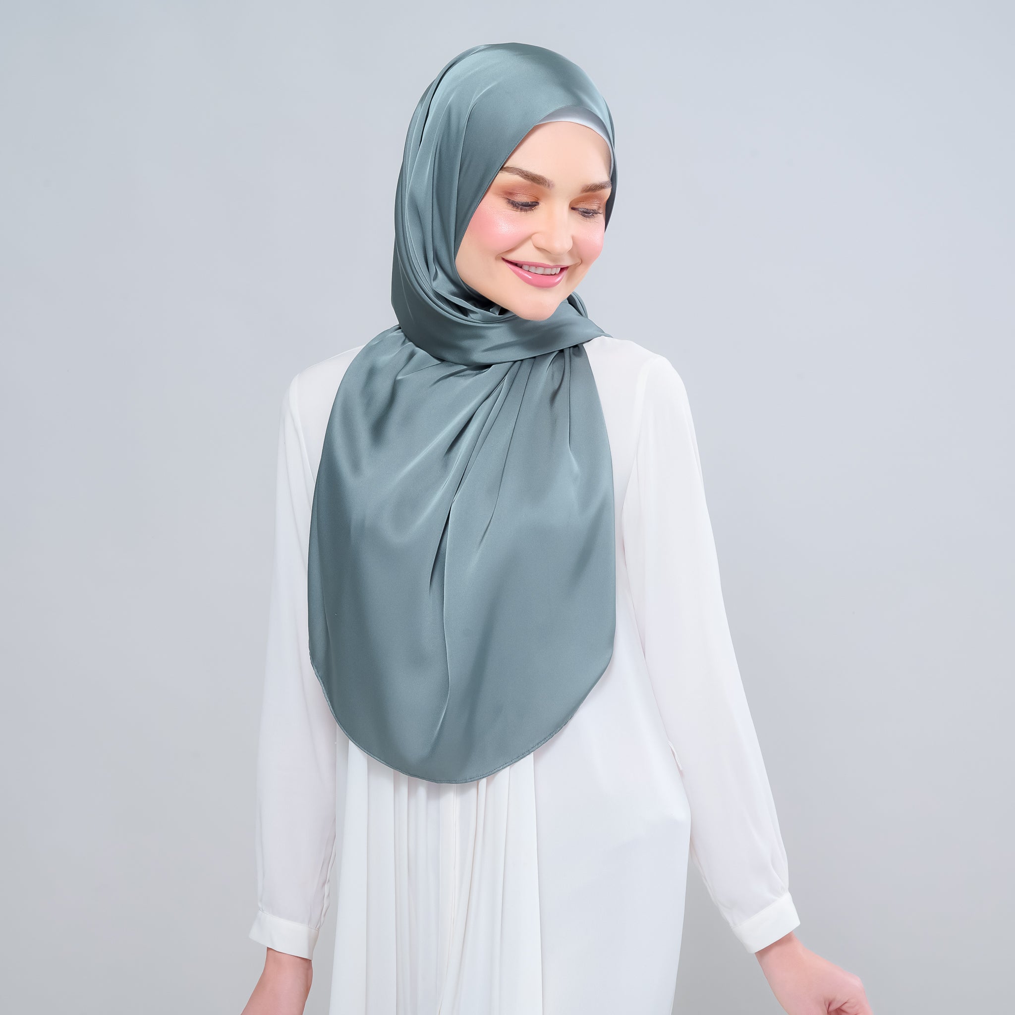 Instant Tag 'n Go Satin Silk Shawl - Sea Green