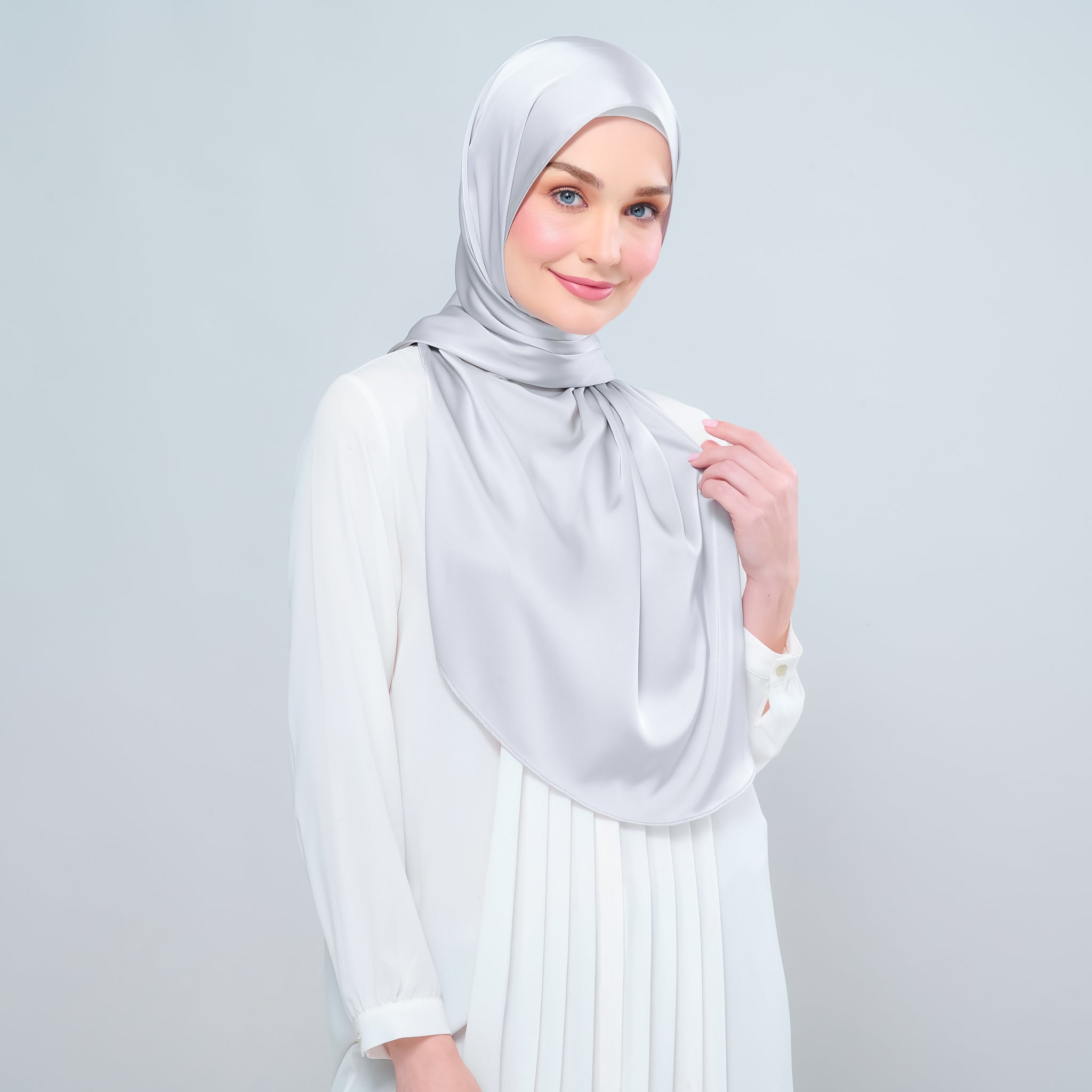 Instant Tag 'n Go Satin Silk Shawl - Silver