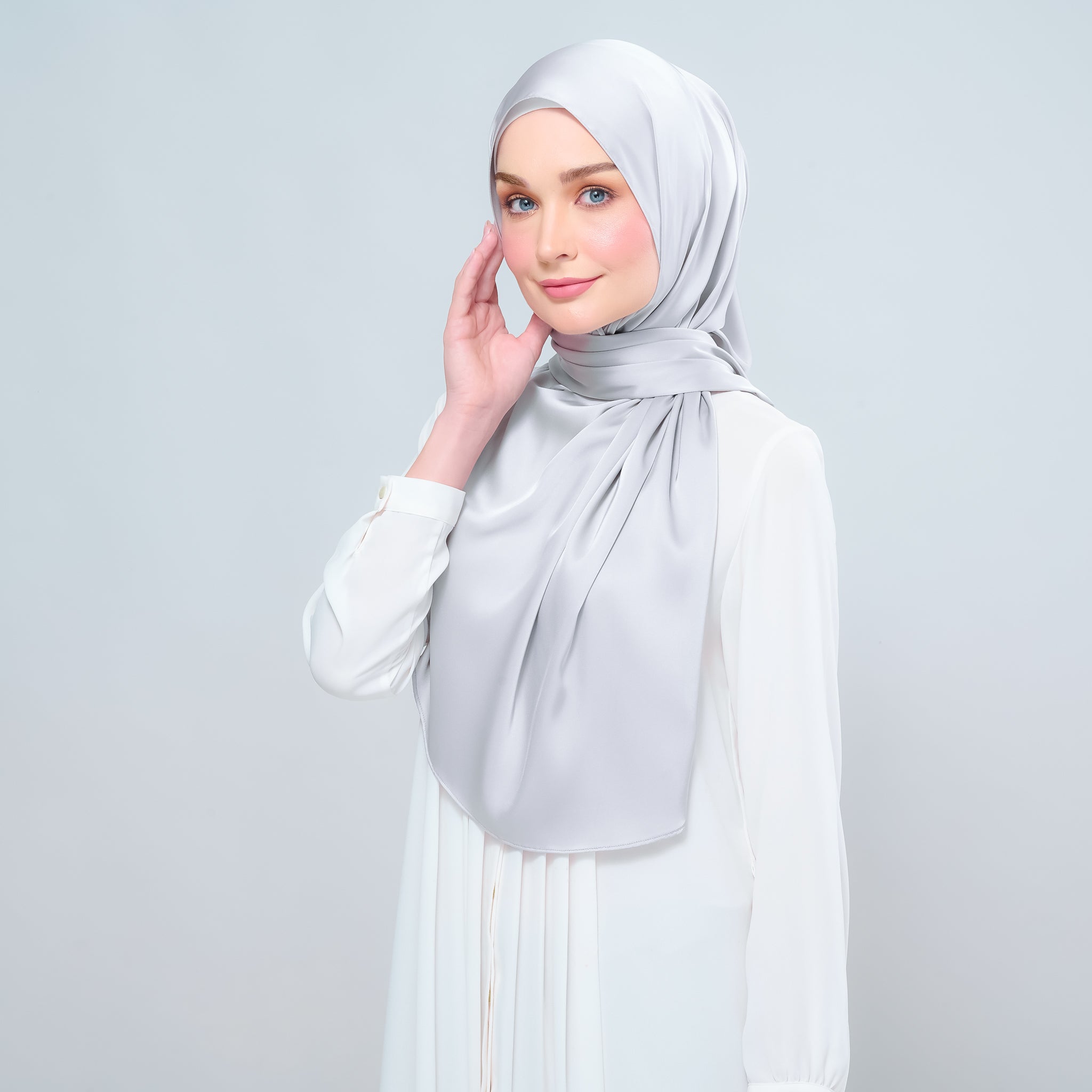 Instant Tag 'n Go Satin Silk Shawl - Silver