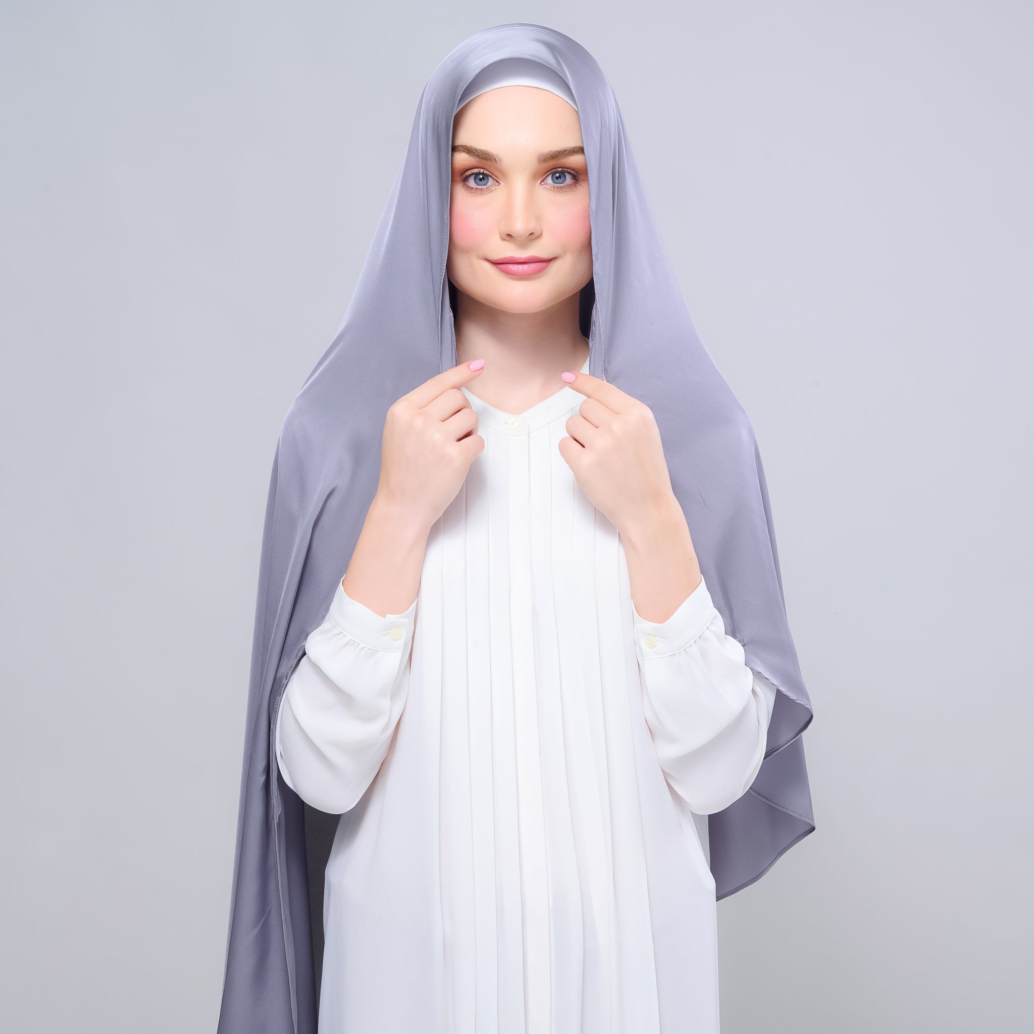 Instant Tag 'n Go Satin Silk Shawl - Titanium Grey