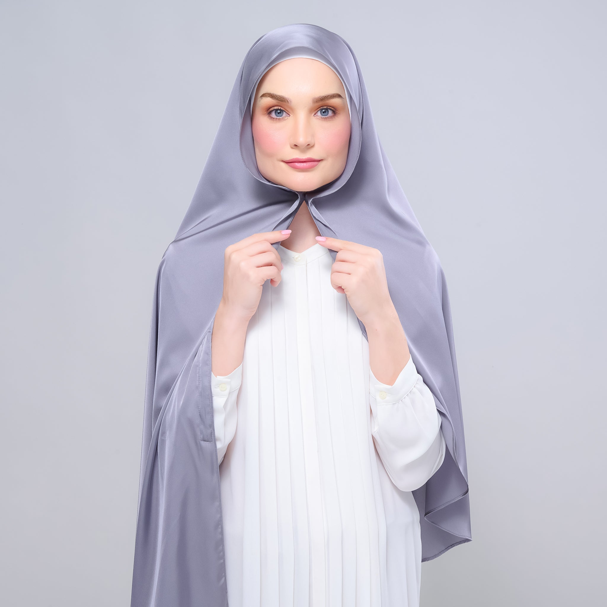 Instant Tag 'n Go Satin Silk Shawl - Titanium Grey