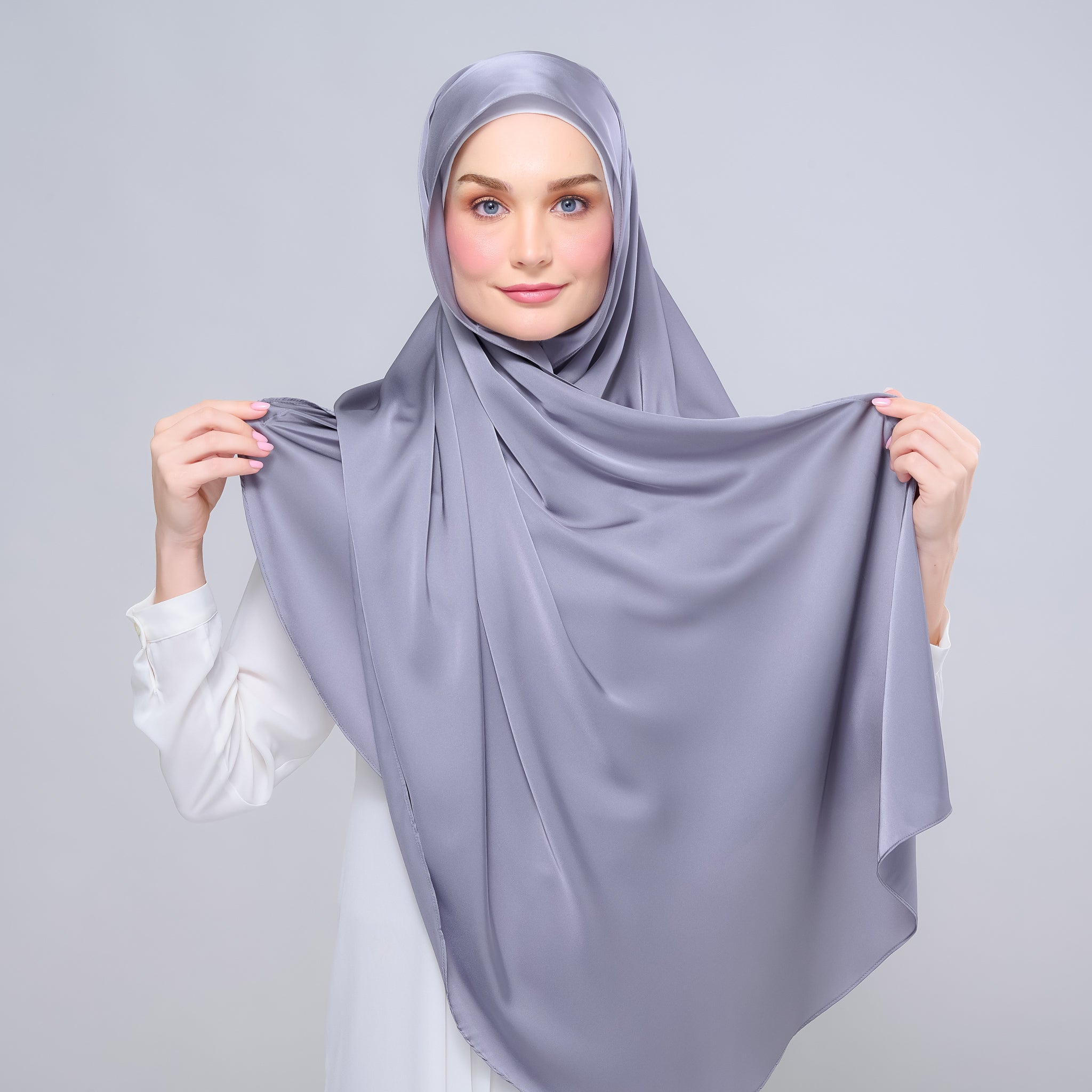 Instant Tag 'n Go Satin Silk Shawl - Titanium Grey